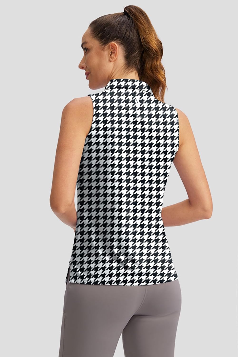 SANTINY Women's Sleeveless Golf Shirt V-Neck Tennis Tank Tops Collared Golf Polo Shirts for Women