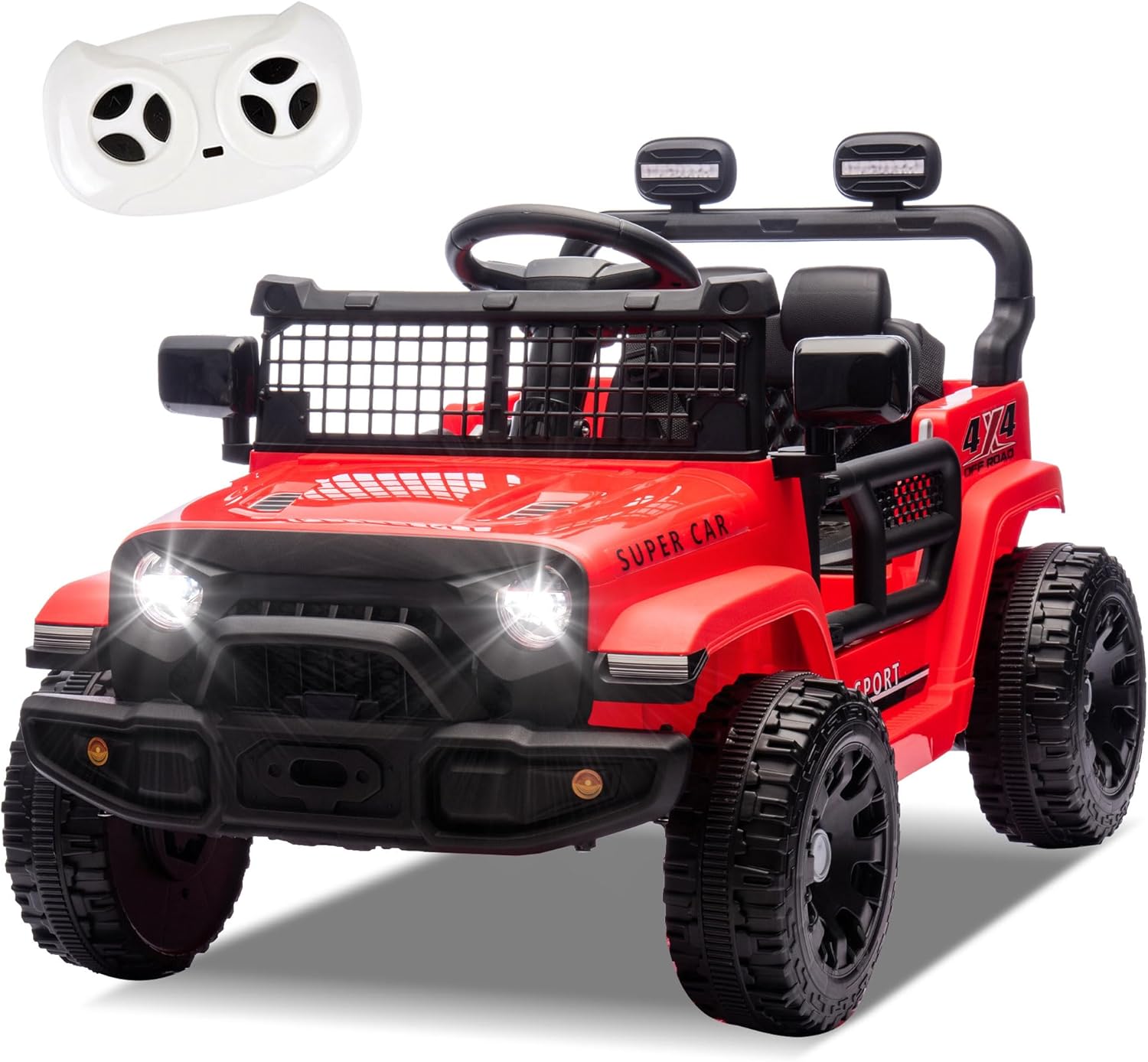 24V Ride On Jeep Car, Toddler Ride On Toys w/Parents Remote Control, One Seat Electric Car for Kids 2-4 with 4-Wheel Suspension, Bluetooth, Music, 1.86-3.11MPH Adjustable Speed, Pink