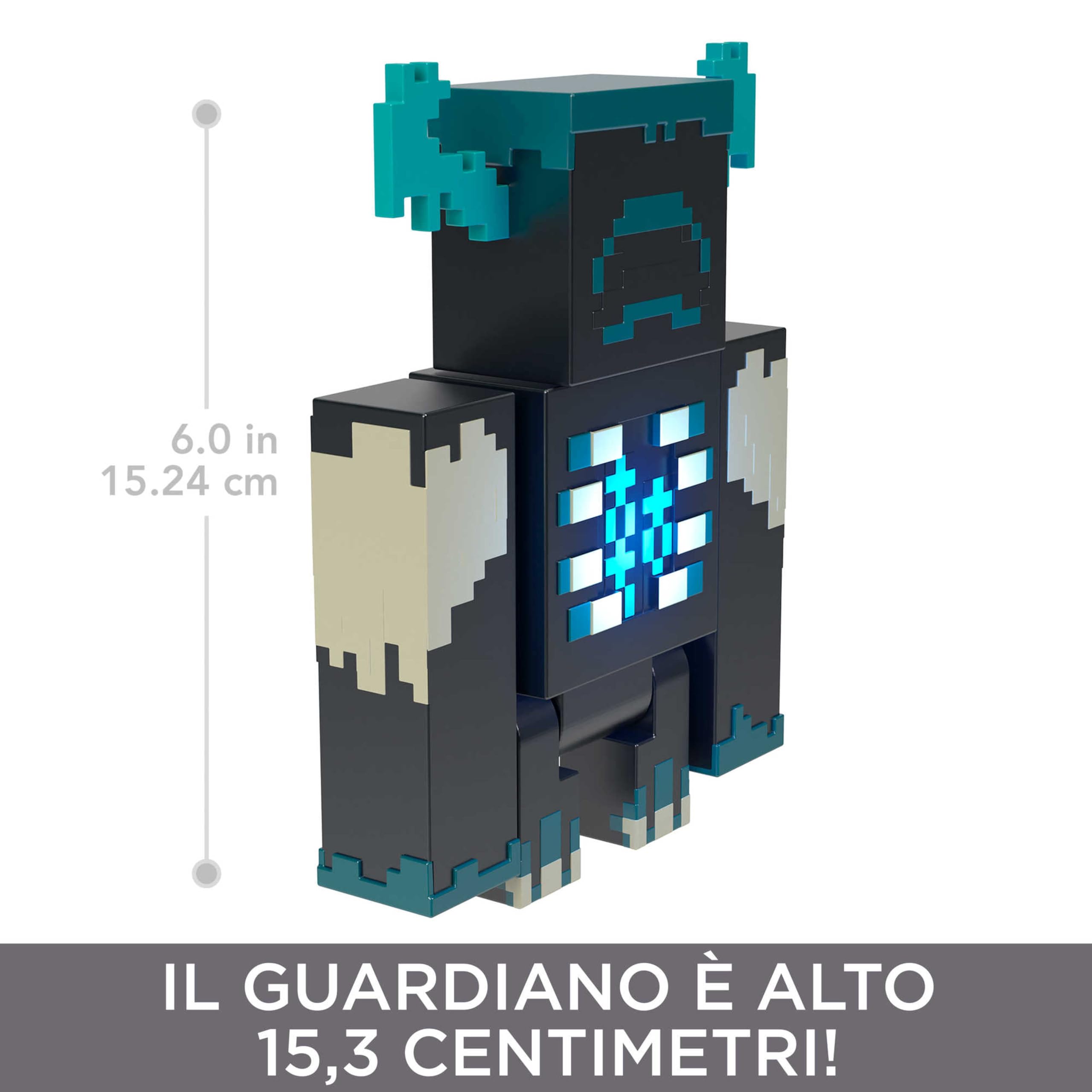 Mattel Minecraft Giocattoli - Action figure Guardiano con luci, suoni e accessori, giocattolo e regalo per bambini 6+ Anni, HHK89