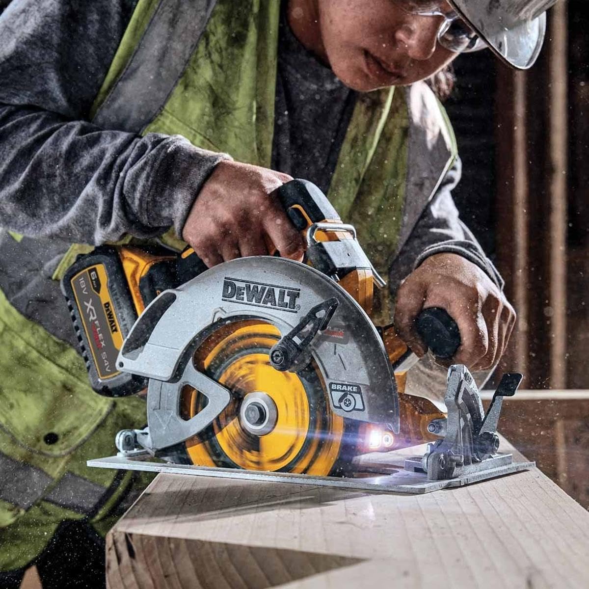 DEWALT DCS573NT-XJ, giallo-nero DCS573NT-XJ-Sierra Circular sin escobillas XR 18V XRP FV Advantage