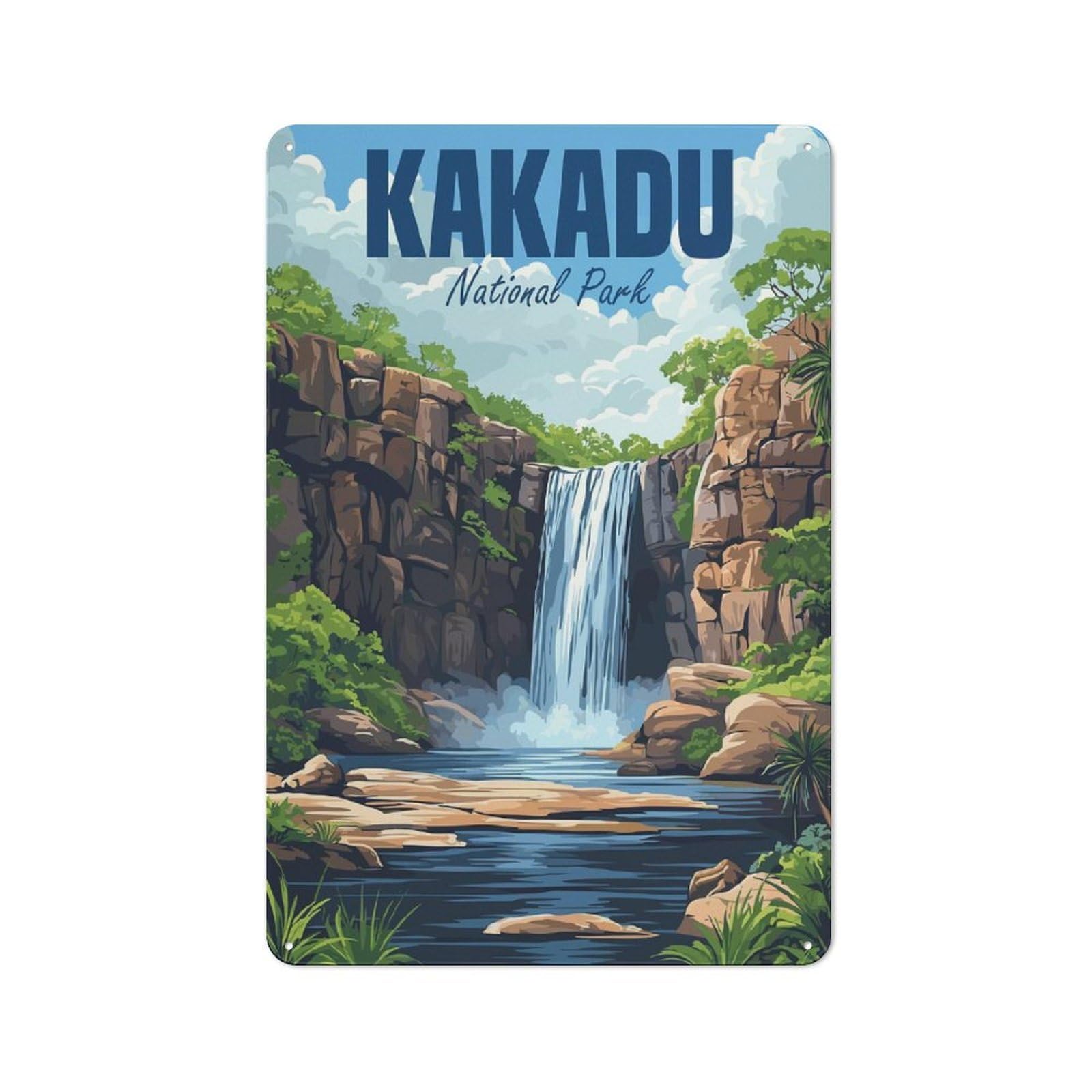 Junmoney Style-4 Rustic Kakadu National Park Rustic Tin Sign 30X20cm, Porch Wall Decor For Greenhouse, Garden Room, Cafe Or Entryway