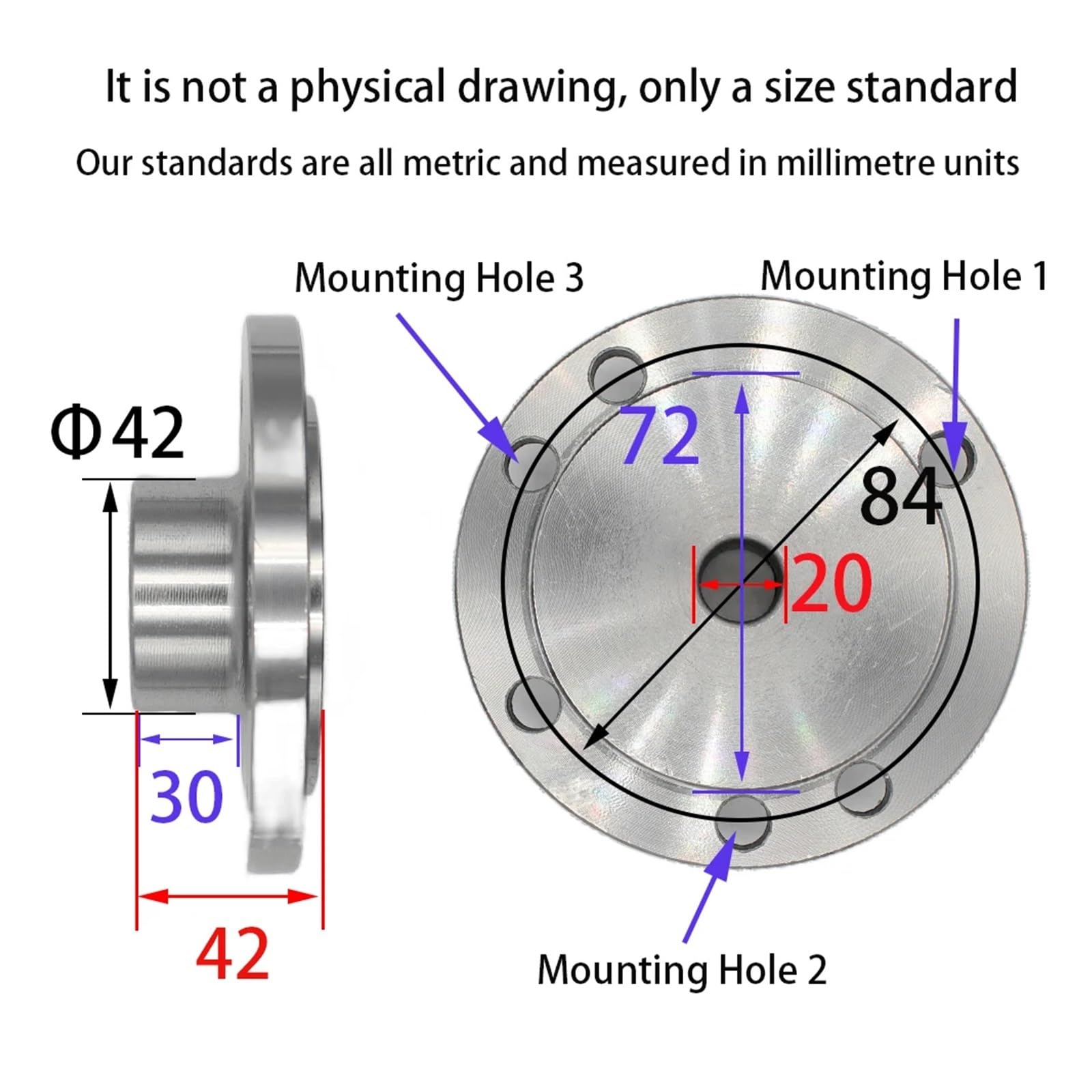 1 szt. Adapter kołnierza do mocowania gwintu wrzeciona - trwałe akcesoria tokarskie ze schowkiem(100-hole20)