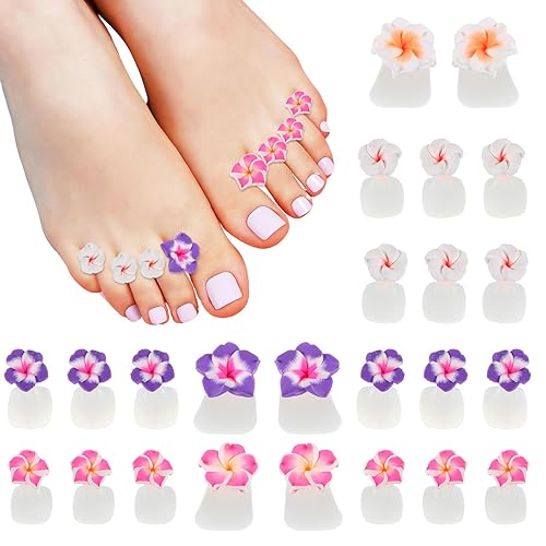 24 Pieces Flower Toe Separator Nail Polish Toe Stretcher Application