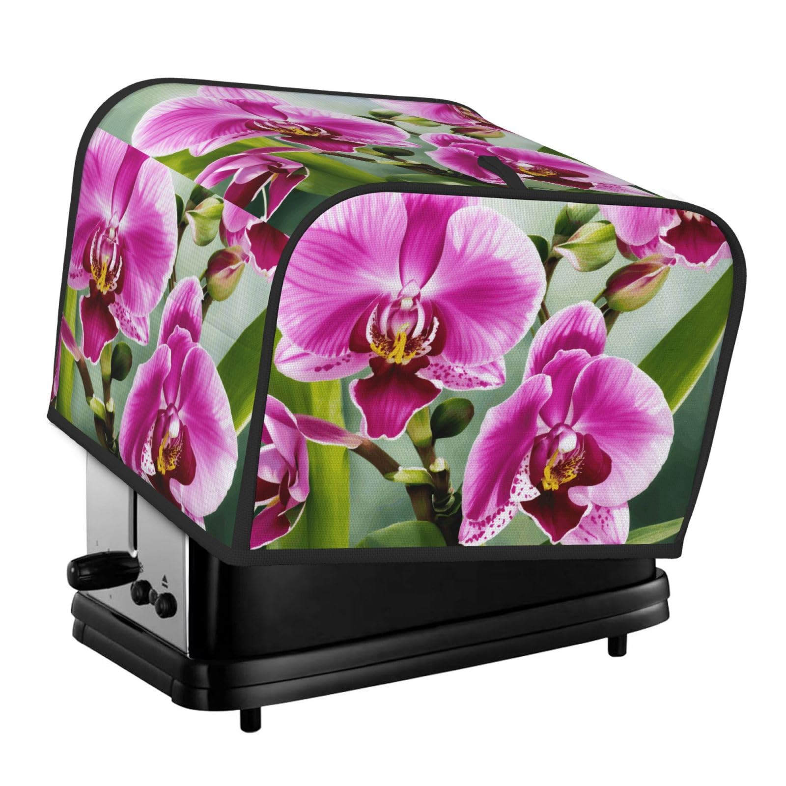 Orchid Print 4-Slice Toaster Cover Dustproof Waterproof Kitchen Appliance Protector For Bread