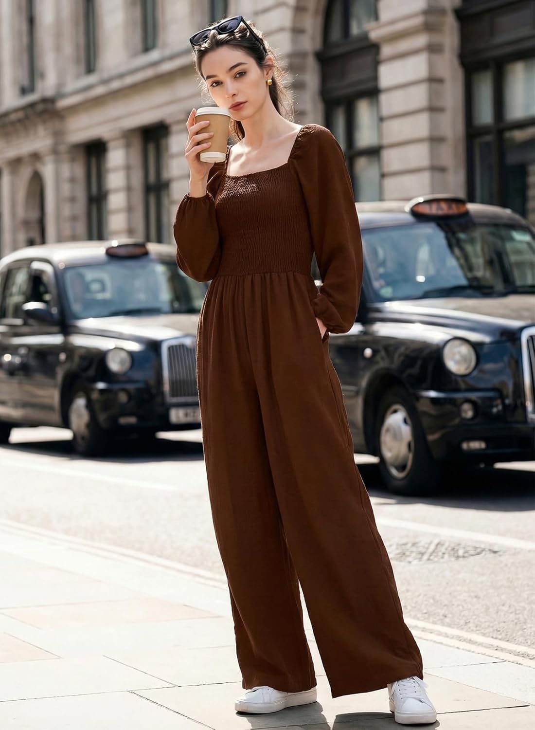 DOKOTOO Women's Casual Loose Overalls Jumpsuits One Piece Sleeveless Wide Leg Long Pant Rompers With Pockets