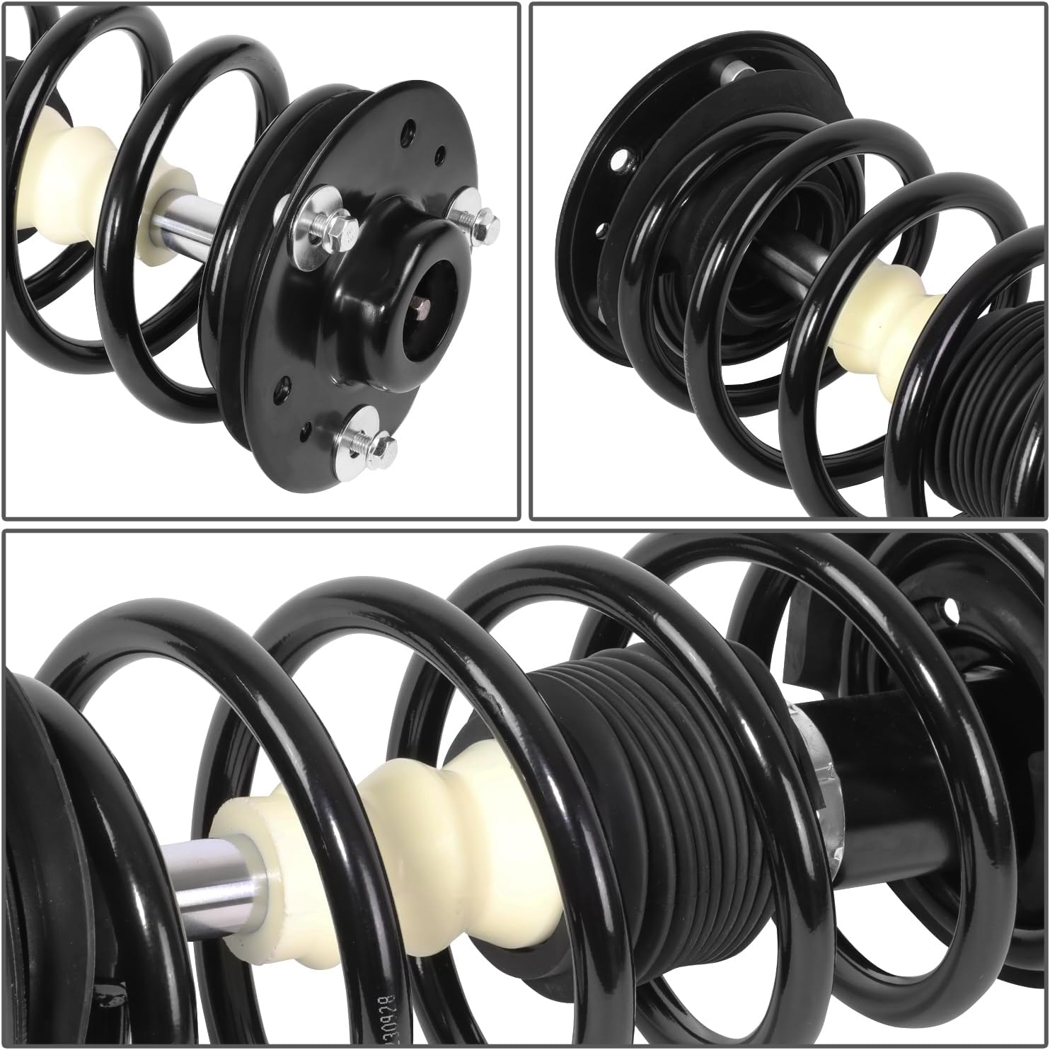 Pair of Factory Style Front Coil Spring Shock Strut Mount Assembly Compatible with Chevy Equinox Pontiac Torrent Saturn Vue 2.4L 2007-2010, Left and Right, Matte Black Powdercoat