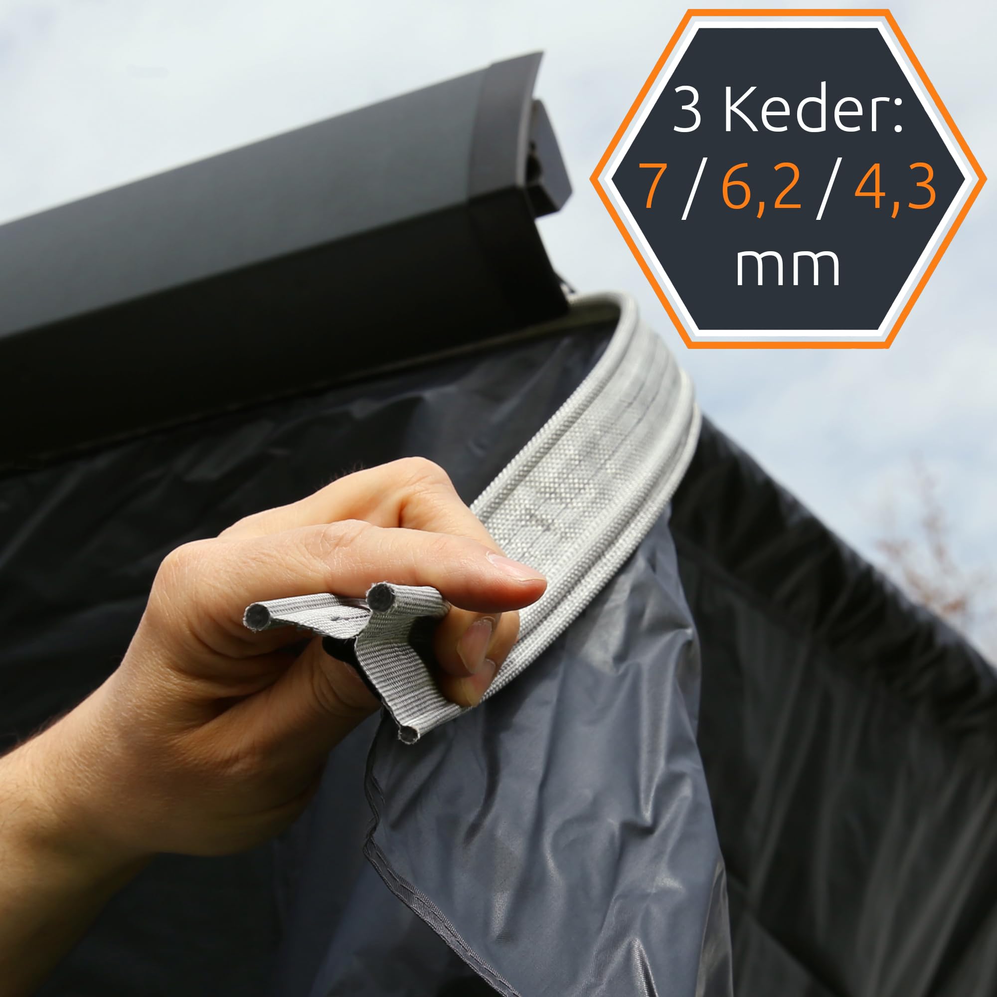 your GEAR Korsika 2.4 - Markisenwand-Set mit Vorderwand und 2 Seitenwänden - Schutz vor Sonne, Wind und Regen