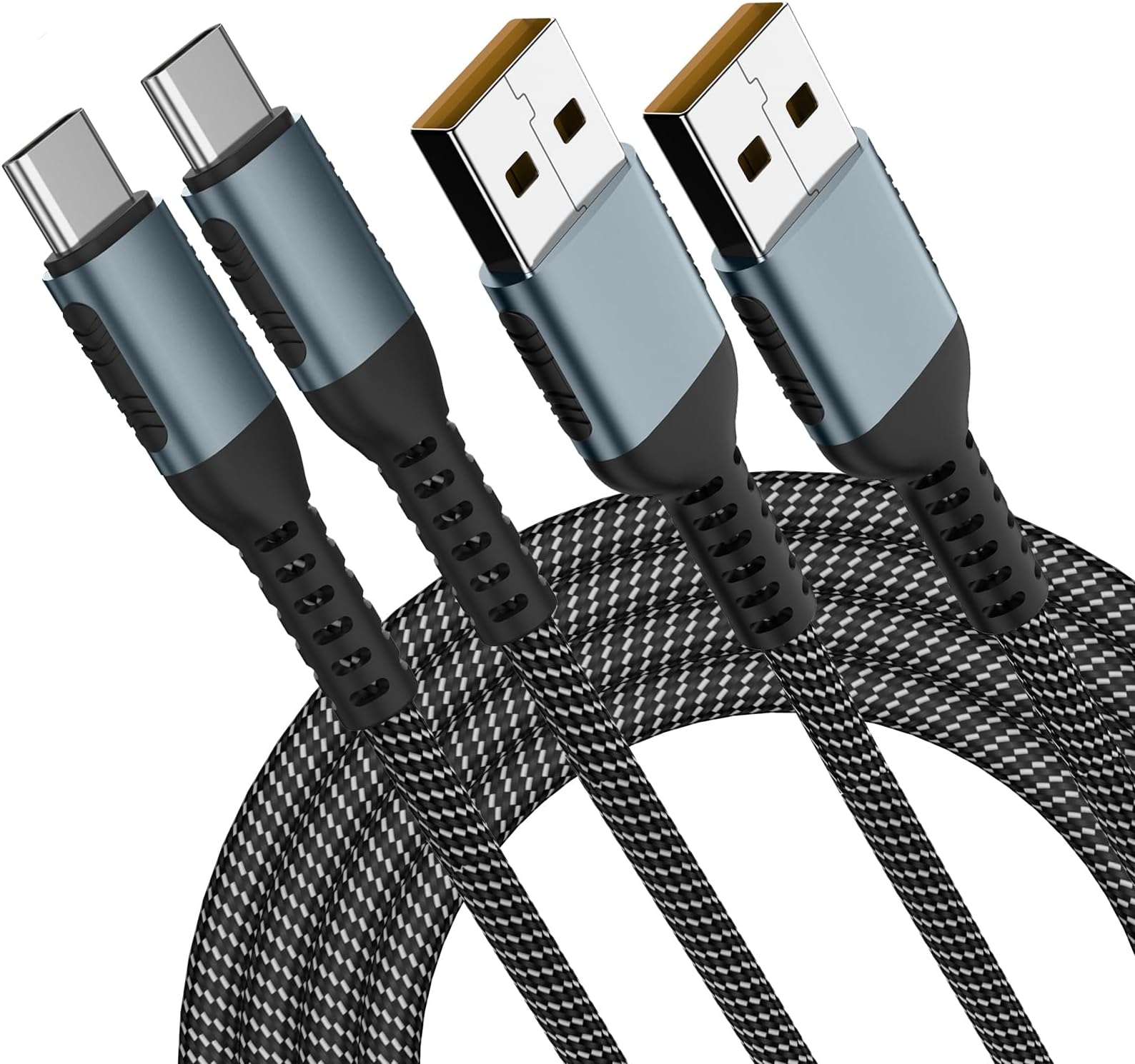 10FT 2 Pack USB-A to USB-C Charger Cable for PS5 DualSense Controller,Xbox Series X S,Nintendo Switch Pro Controller,USB C Charging Cord,Nylon Braided Type-C Accessories(USBC Port)
