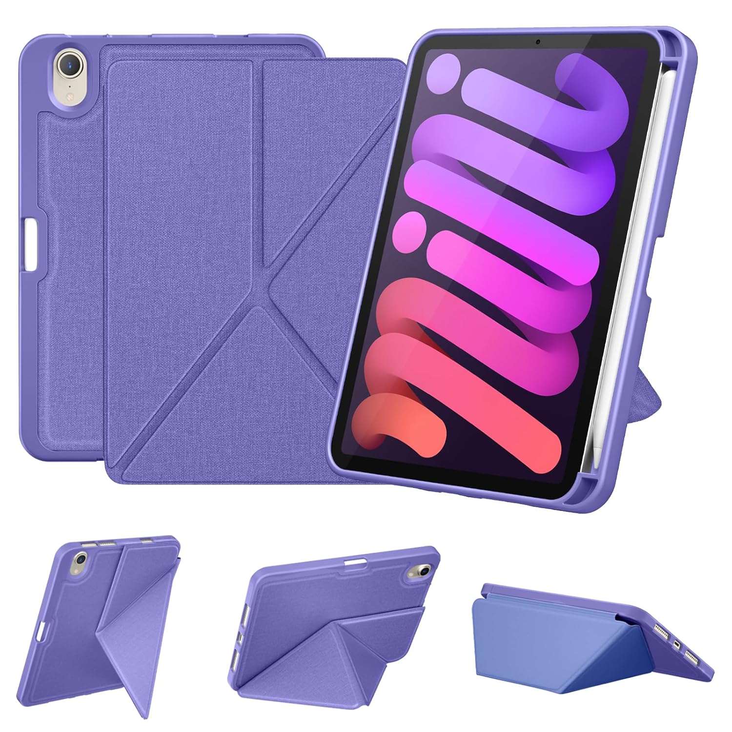 DTTO Case for iPad Mini 6th & 7th Generation (A17 Pro) 2024 Multi-Angle Magnetic Standing Cover
