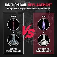 Vista 7 de BDFHYK Paquete de bobinas de encendido UF375 y bujías de iridio 6509 compatibles con Buick Allure Enclave LaCrosse Rendezvous Cadillac CTS SRX Chevy
