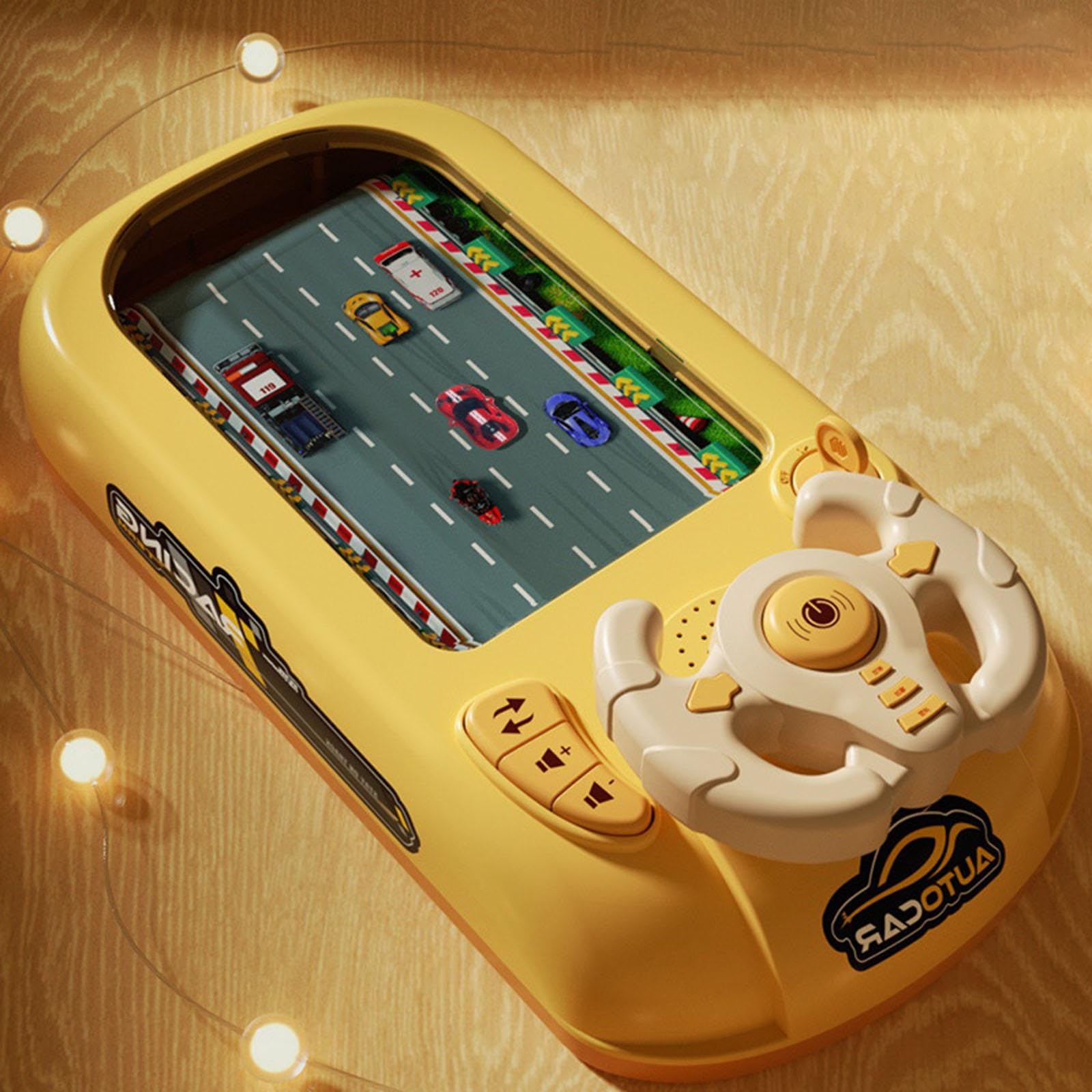 Volante Giocattolo, Giocattolo di Guida per Bambini, Volante Musicale, Simulazioni di Avventure di Guida, Giocattolo Educativo con Pulsanti Pe, giallo, Taglia unica