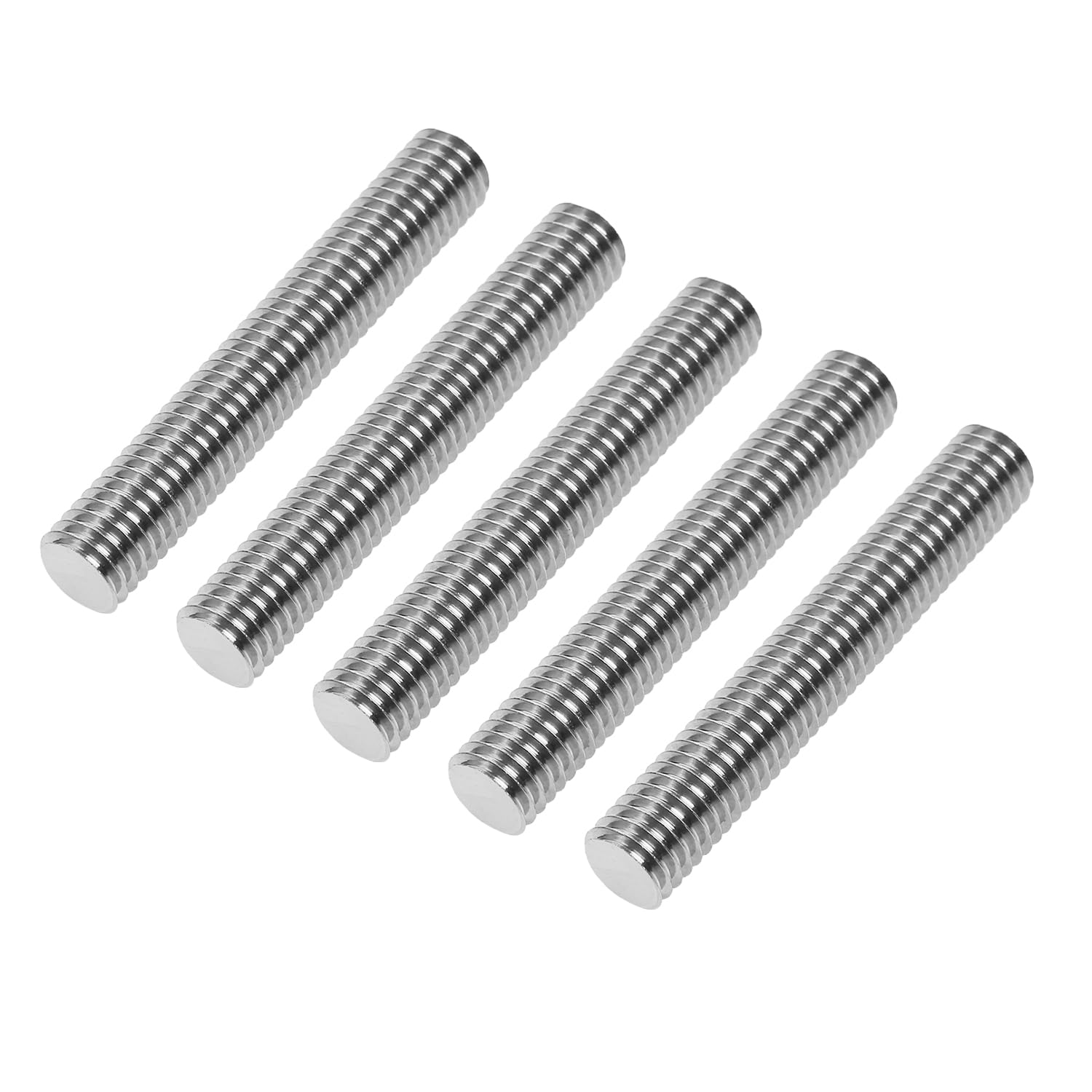M3-0.5 x 50mm Fully Threaded Rod, 304 Stainless Steel All Thread Stud, High Strength Corrosion Resistant for Furniture, Machinery, DIY Projects（5 Pack）