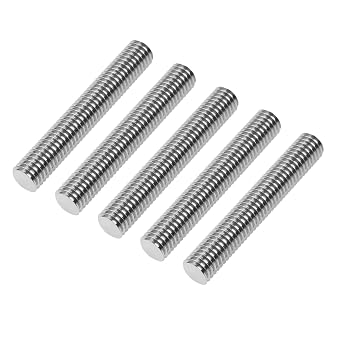 M8 x 1.25 x 50mm Fully Threaded Rod, 304 Stainless Steel All Thread Stud, High Strength Corrosion Resistant for Furniture, Machinery, DIY Projects5 Pack