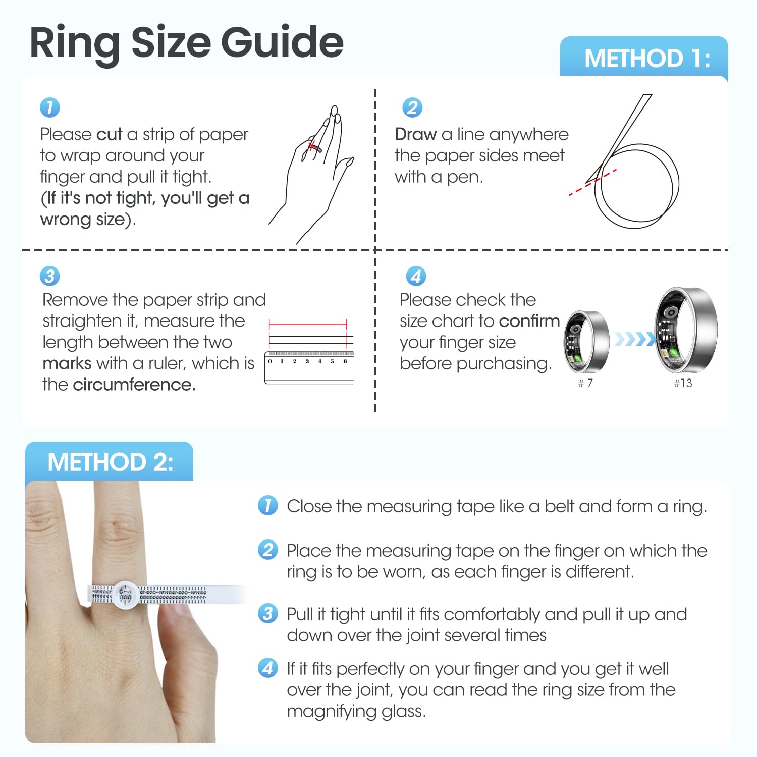 NAIXUES Smart Ring Uomo Donna, Anello Smart Fitness con Controllo Gestuale/Frequenza Cardiaca(HRV)/SpO2/Sonno/170+ Modalità Sport Impermeabil 5ATM, Smartwatch per Android e iOS, Misura 10, Argento