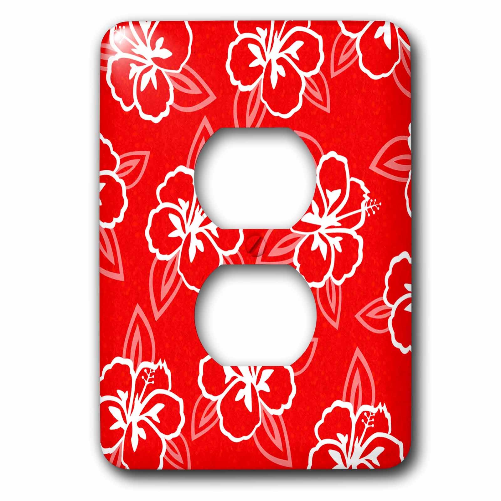 Housse de prise hibiscus hawaïen multicolore : plaque de finition murale