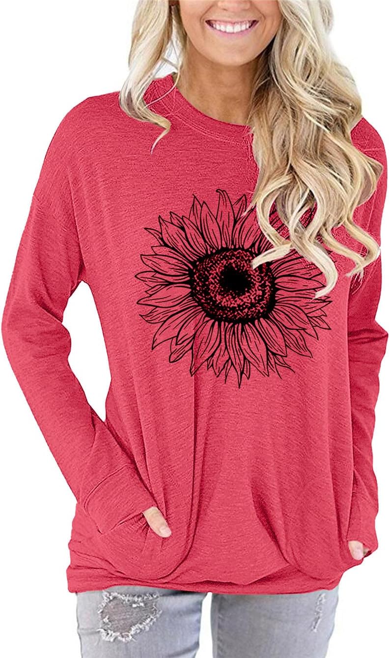 onlypuff Long Sleeve Tunic Top for Women Casual Loose Fitting Fall Fashion Clothing with Pockets - Image 3