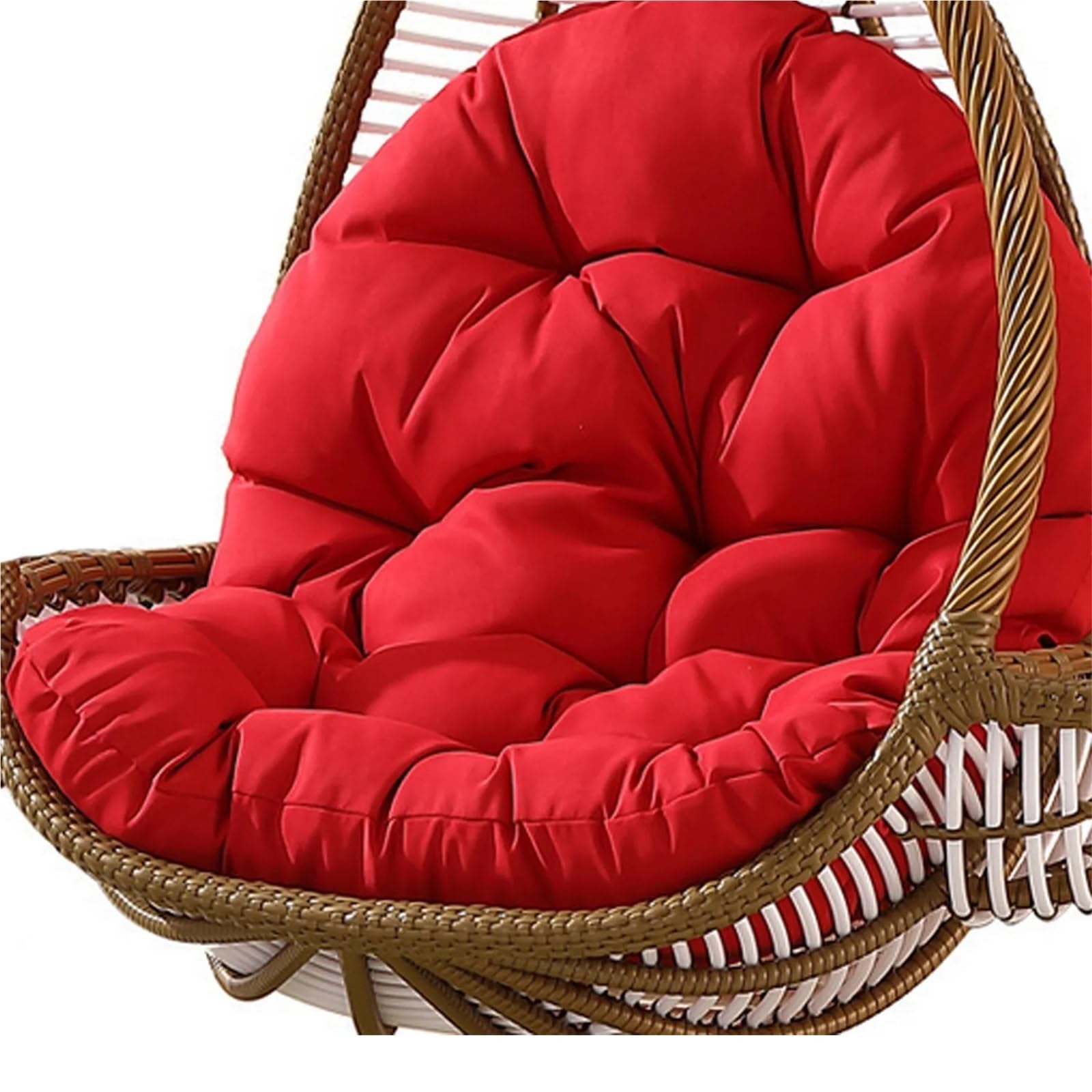 Bflcwstd Red Egg Chair Cushion Swing Hanging Basket Seat Cushion Thickened Balcony Egg Hammock Rocking Chair Pads For Home Patio Garden Living Rooms(Red)