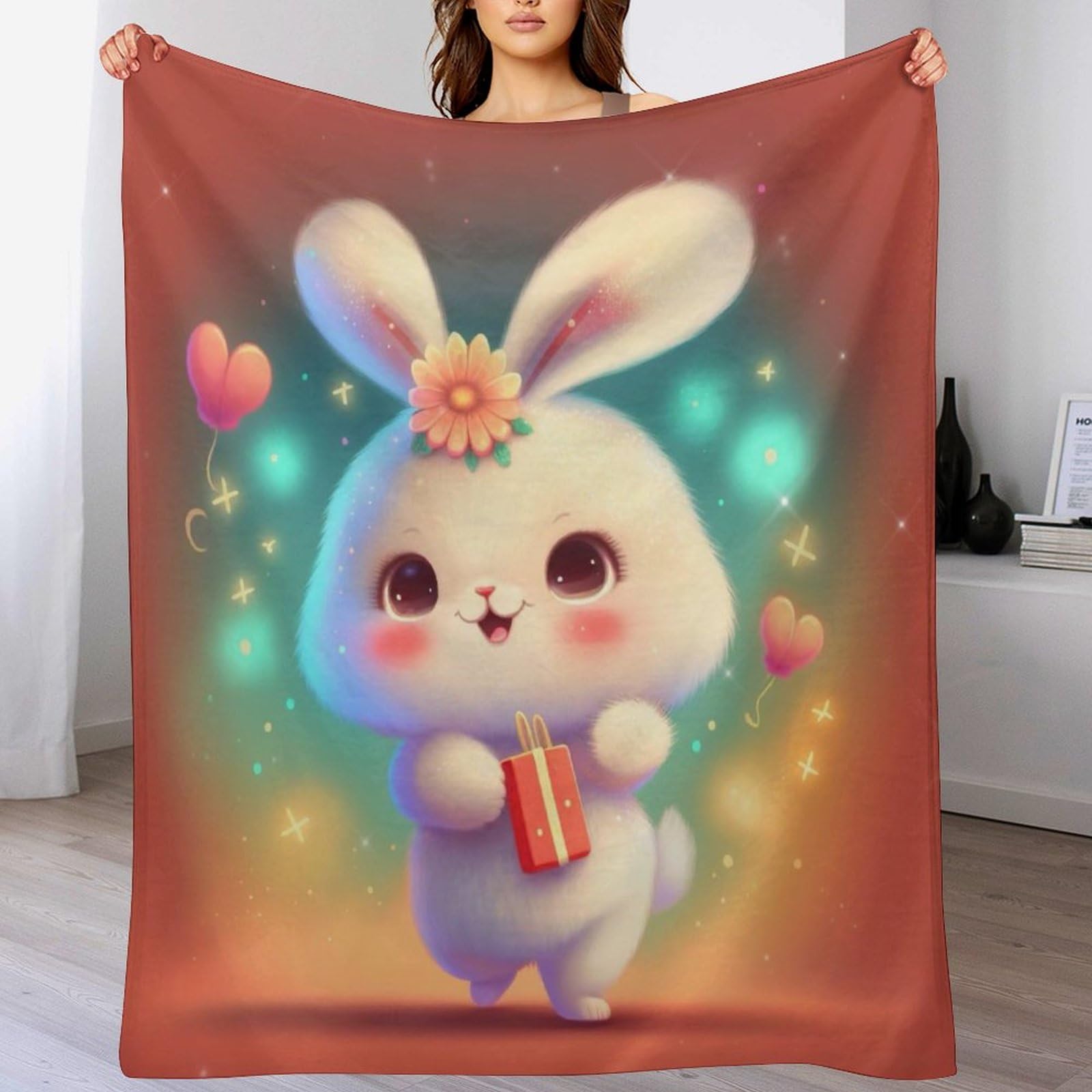 Couverture polaire lapin mignon : le cadeau doux et réconfortant pour vos proches