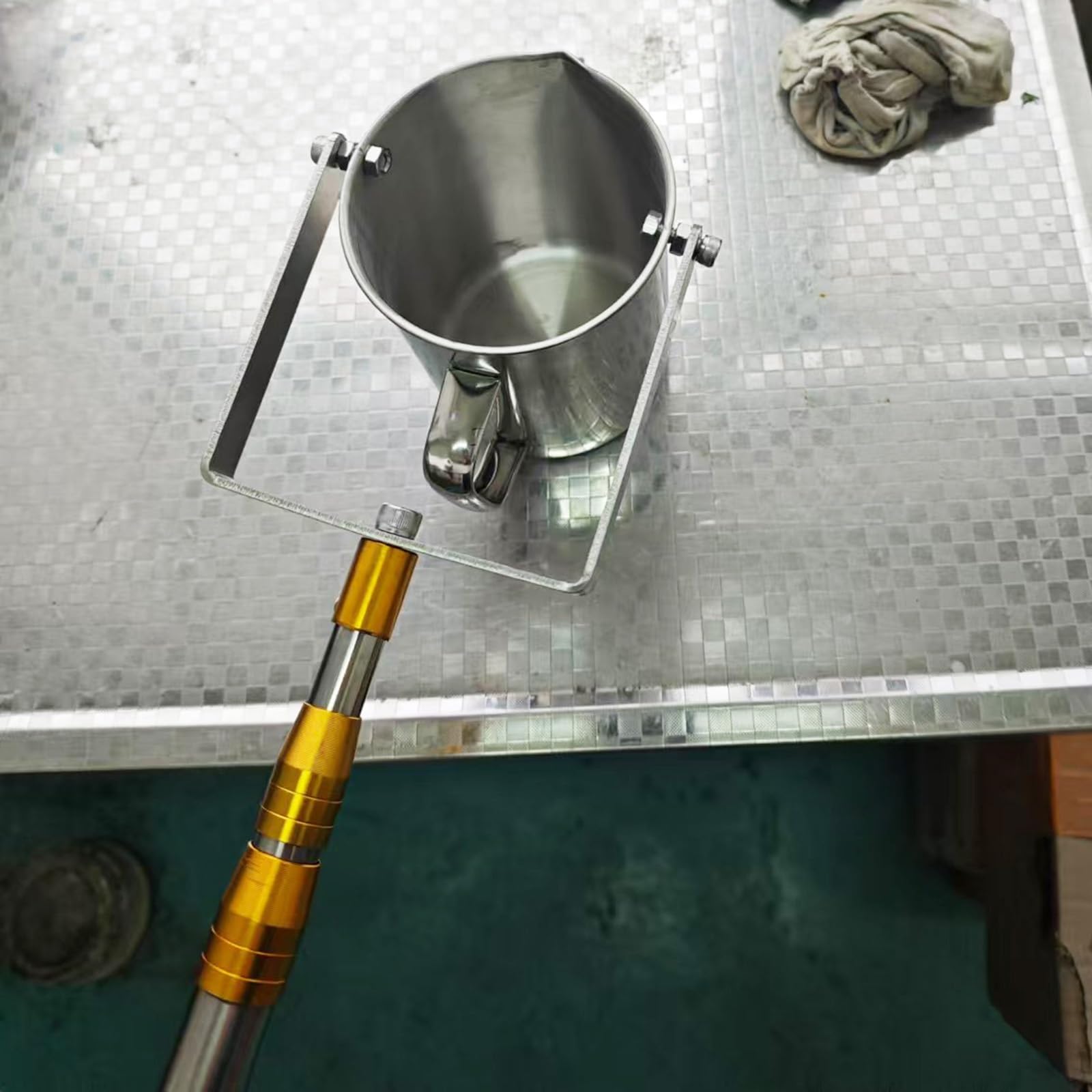 500ml 1000ml Pendulum Beaker Sampler with 1.5 2 3 4 5 6 7 M Extension Stainless Steel Pole, Pool Water Sample Dipper, for Lake River Wellhead(1000ML,1.12-3m/3.7-9.8ft)