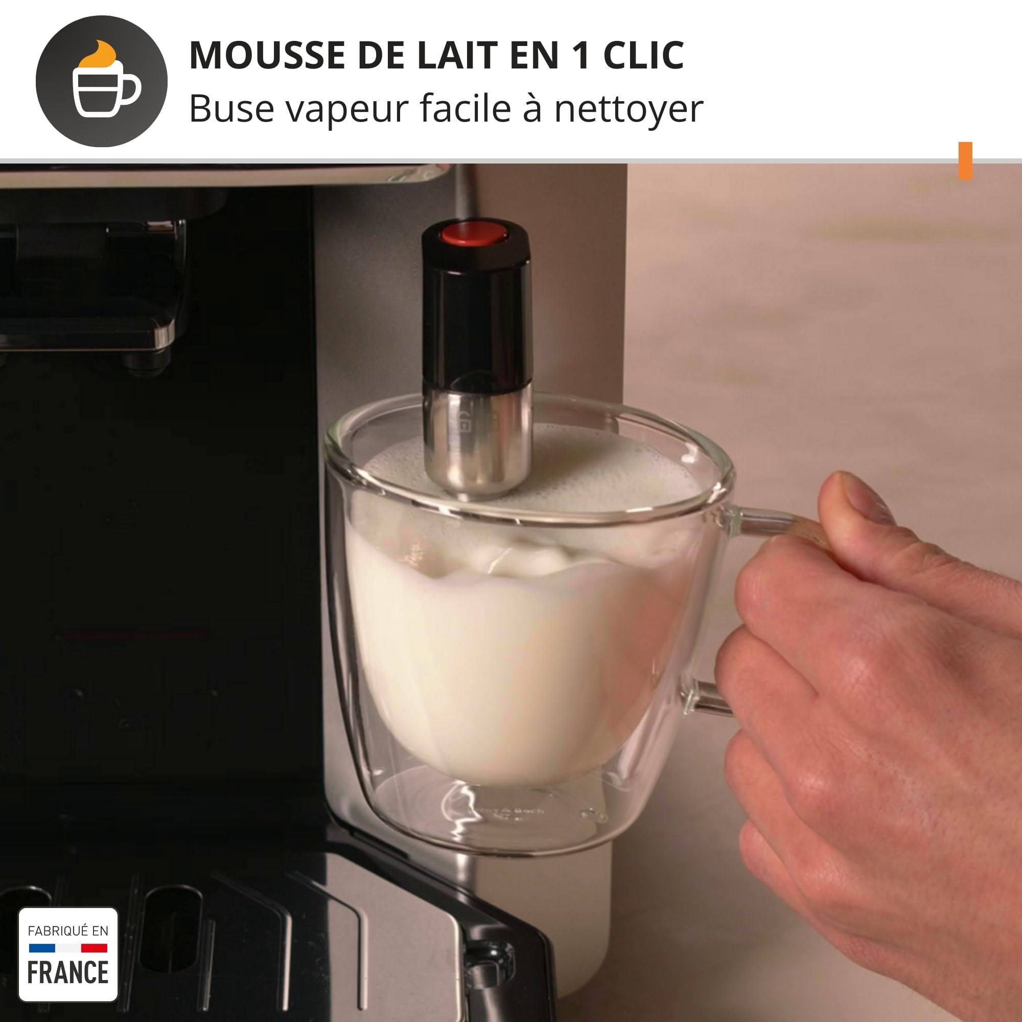 Krups Sensation C50, Machine à café grains, Expresso automatique, 5 boissons, Interface tactile, Facile à utiliser, Nettoyage automatique, Buse vapeur Cappuccino, EA910810