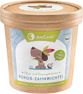AniCanis Bio Kokos Zahnwichtel für Hunde - Kokoshappen Kokossticks fettarm vegan purinarm - Trainingssnacks Zahnpflege - 150g product image