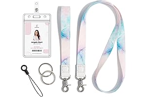 Wristlet Keychain with ID Holder and Lanyard for ID Badges
