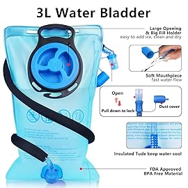 Lunidry Insulated Hydration Pack Backpack with 3L BPA Free Leak-Proof Water Bladder, Keep Liquids Cool for Up to 5 Hours, Daypack for Hiking, Running, Cycling, Hunting, Climbing