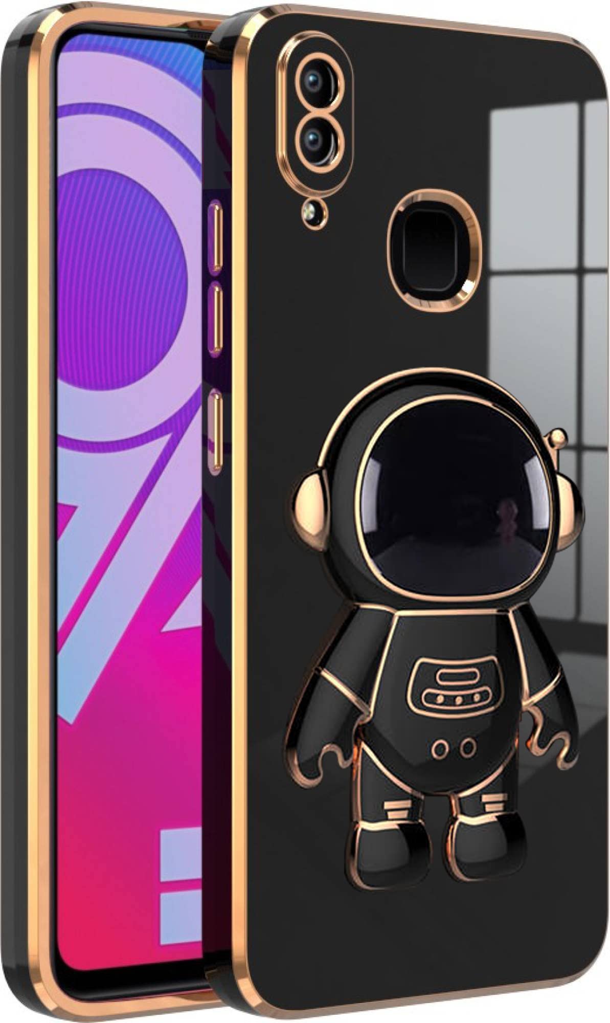 V-TAN Electroplated 3D Astronaut Holster Folding Stand Back Case Compatible with Vivo Y95,Vivo Y91,Vivo Y93 (Black) (B0C6TJTGZM) Amazon Price History, Amazon Price Tracker