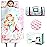 ACRABROS Toddler Nap Mat with Pillow and Blanket, Extra Large Rolled Napping Mats,Slumber Bags for Boys Girls,Kids Sleeping Bag for Daycare, Preschool Travel Camping, Shell Mermaid
