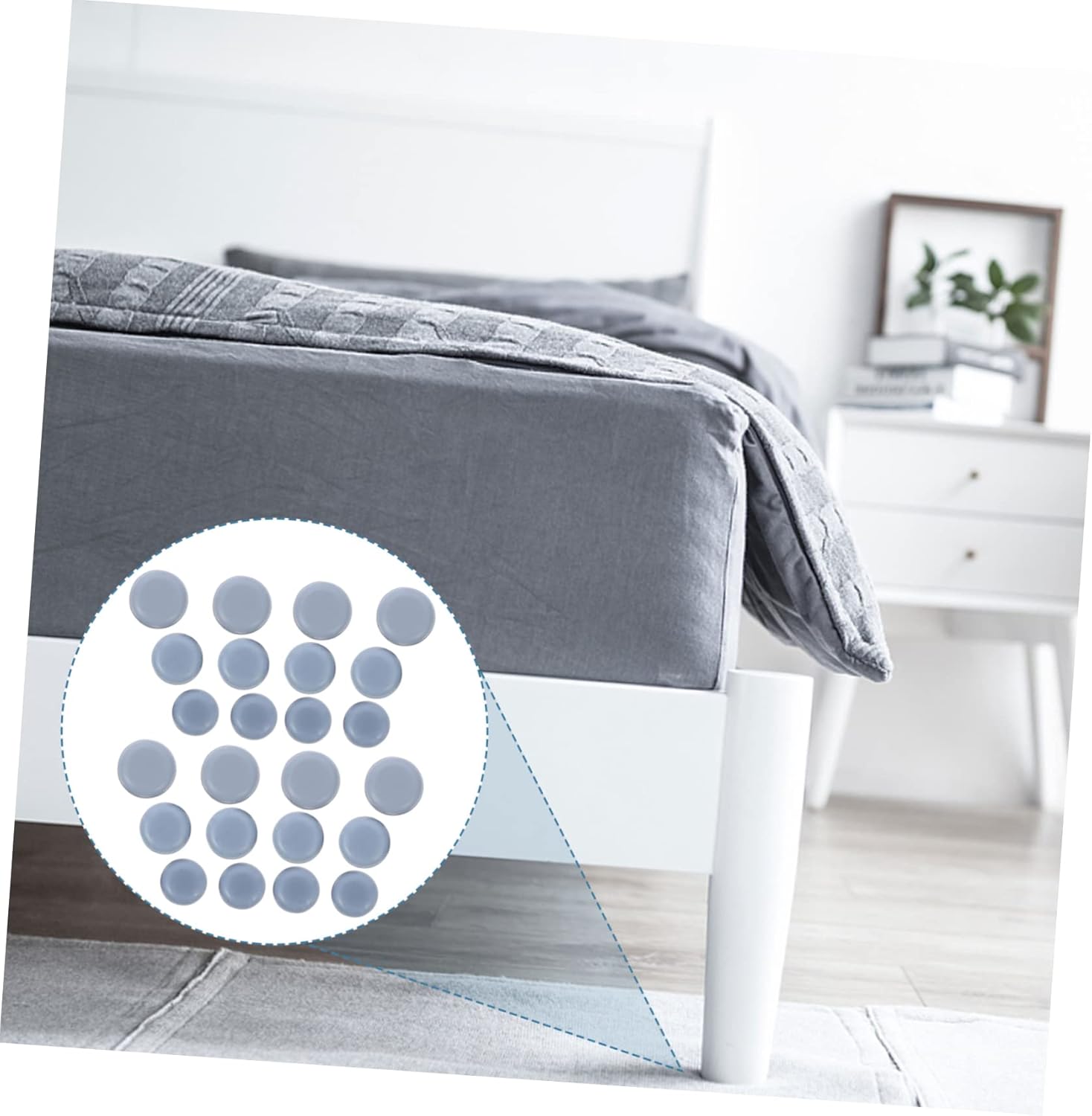 POPETPOP 4sets Nail Furniture Sliders Durable PTFE Chair Leg Protectors with Nails for Carpet and Laminate Floors Easy Movement for Stools and Tables 24pcs*4