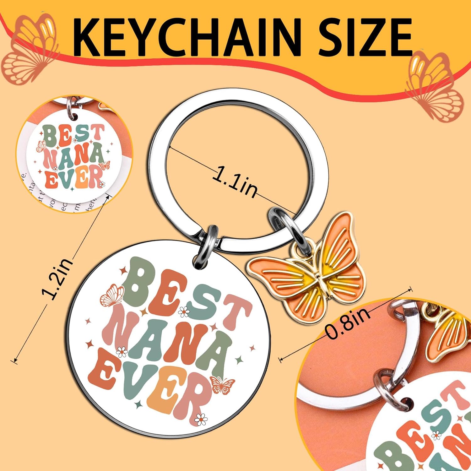 Nana Gifts from Grandkids Grandma Keychain Birthday Christmas Gifts for Nana Cute Stuff Grandma Gift from Granddaughter Grandson Grandmother Christmas Mothers Day Gift Ideas - Image 7