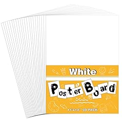50 Pack White Poster Boards, 11"x14" White Poster Paper Heavyweight Poster Board Bulk Blank Poster Board for Art Display Board,Classroom Use,School Craft Project,Presentation Drawing