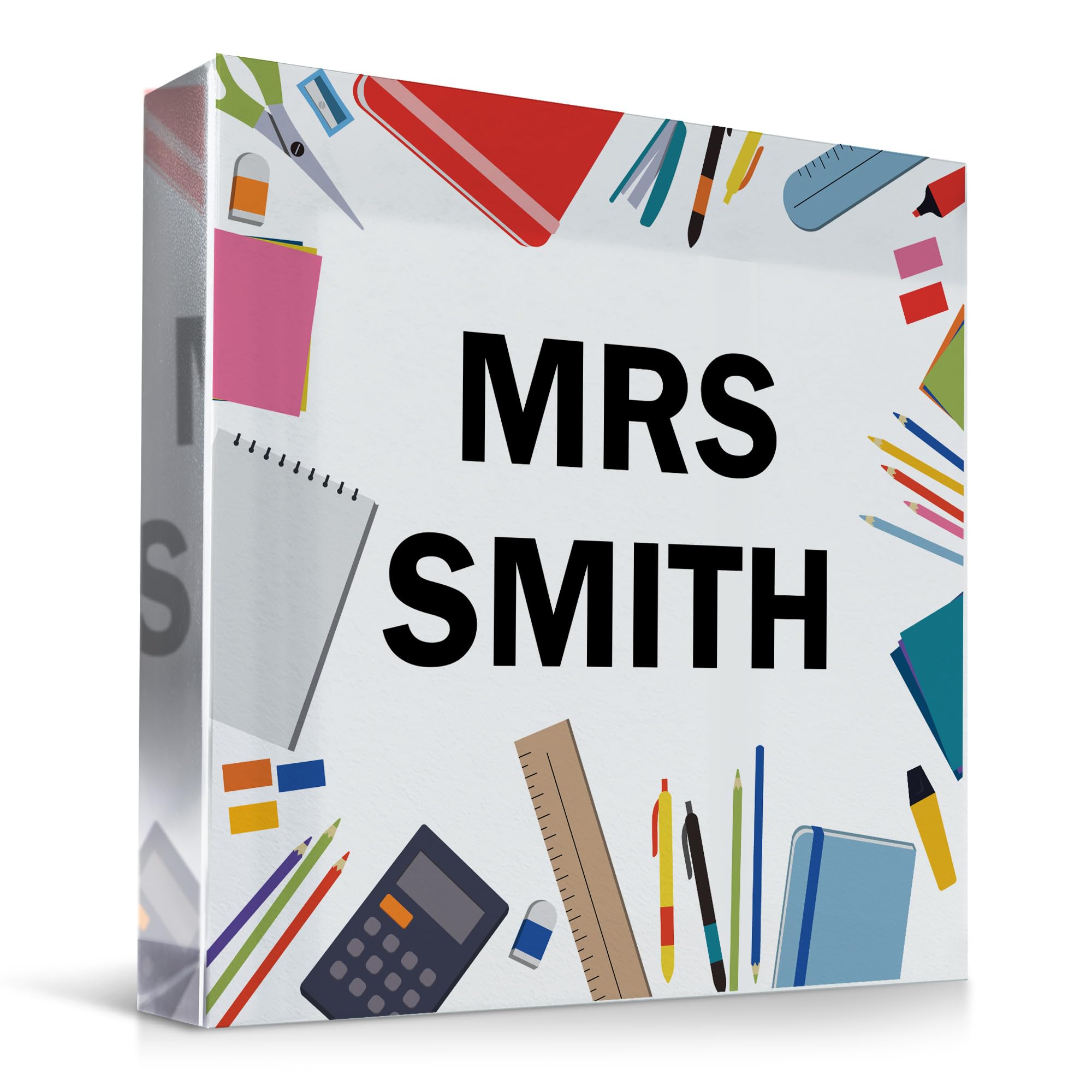 Red Ocean Teacher Gift - Personalised Desk Name Plate - Custom Teacher Gift - Teacher Desk Name Plate Plaque - Name Plate For Desk - Nursery School Gift - End of Term - Teacher Appreciation Gift