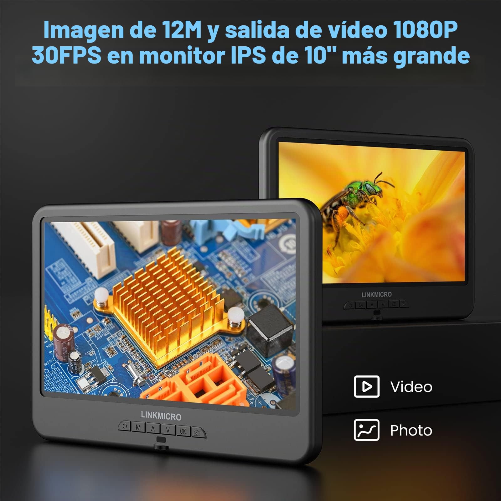 LM210 Microscopio digital LCD 10.1 pulgadas, vista completa para monedas de error, cámara de soldadura para reparación electrónica, lupa de monedas 260X