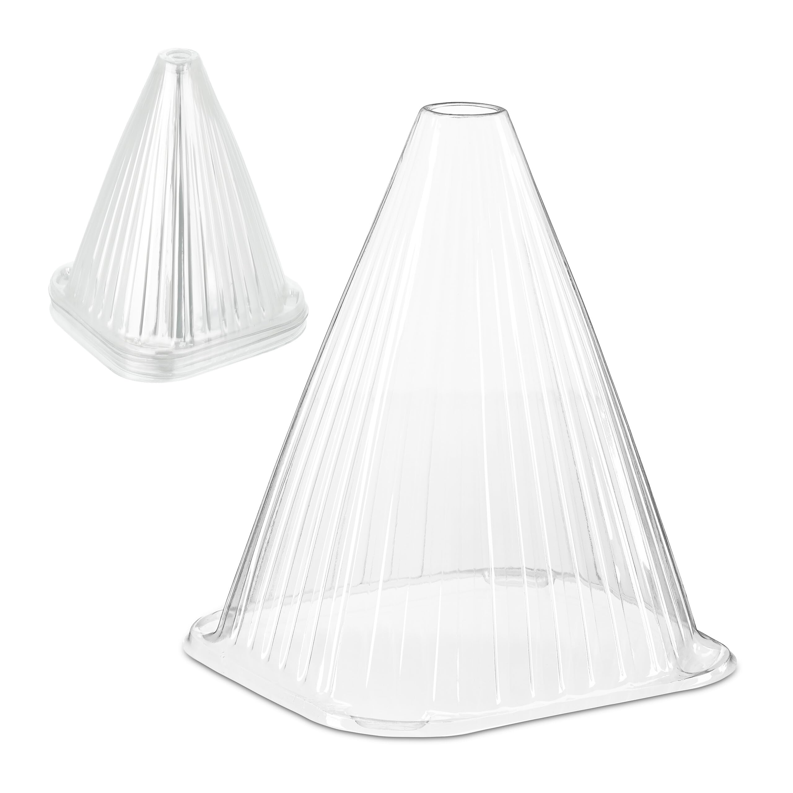 Relaxdays 32x Plant Cover, Snail and Frost Protection, HWD: 22 x 19 x 19 cm, Greenhouse Propagation Cones, Transparent, Steel, 25 x 20 x 13.5 cm