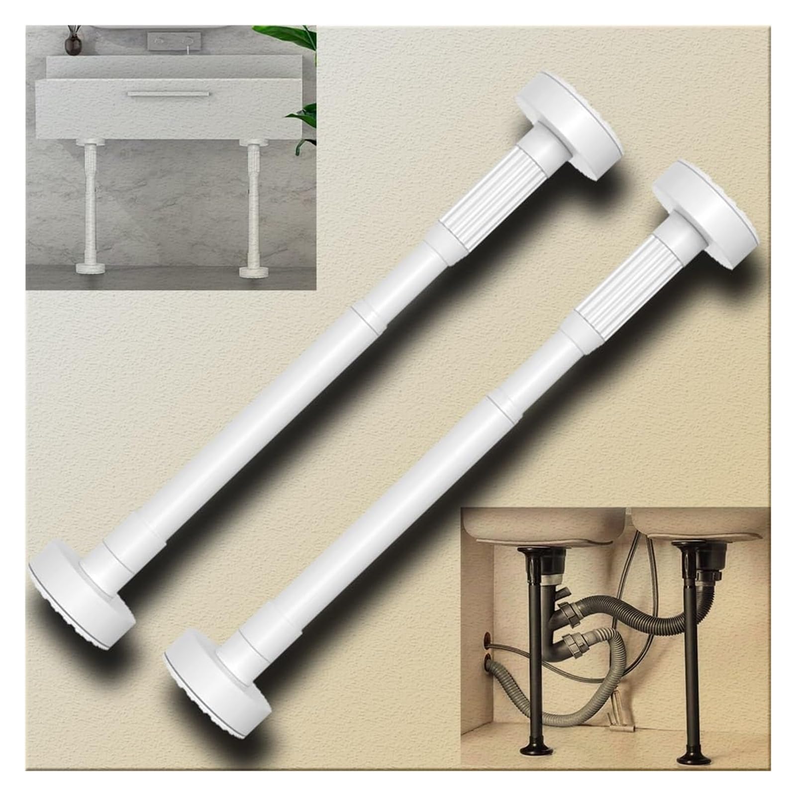 Zxgrfdefa Wit Sink Support Legs, Undermount Basin Brackets Adjustablekitchen Sink Support Poles Furniture Legstainless Steel Legs(,2*H 70 120Cm (28" 47"))