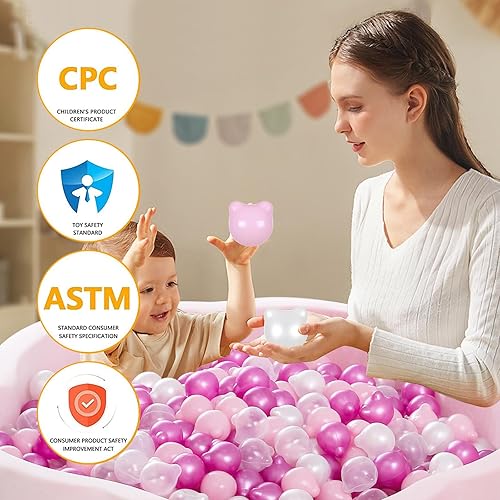 Miniatura 6 de STARBOLO Paquete de 100 pelotas para hogueras, sin BPA y ftalatos, no tóxicas, a prueba de aplastamiento, bolas de plástico suave para niños de 1,