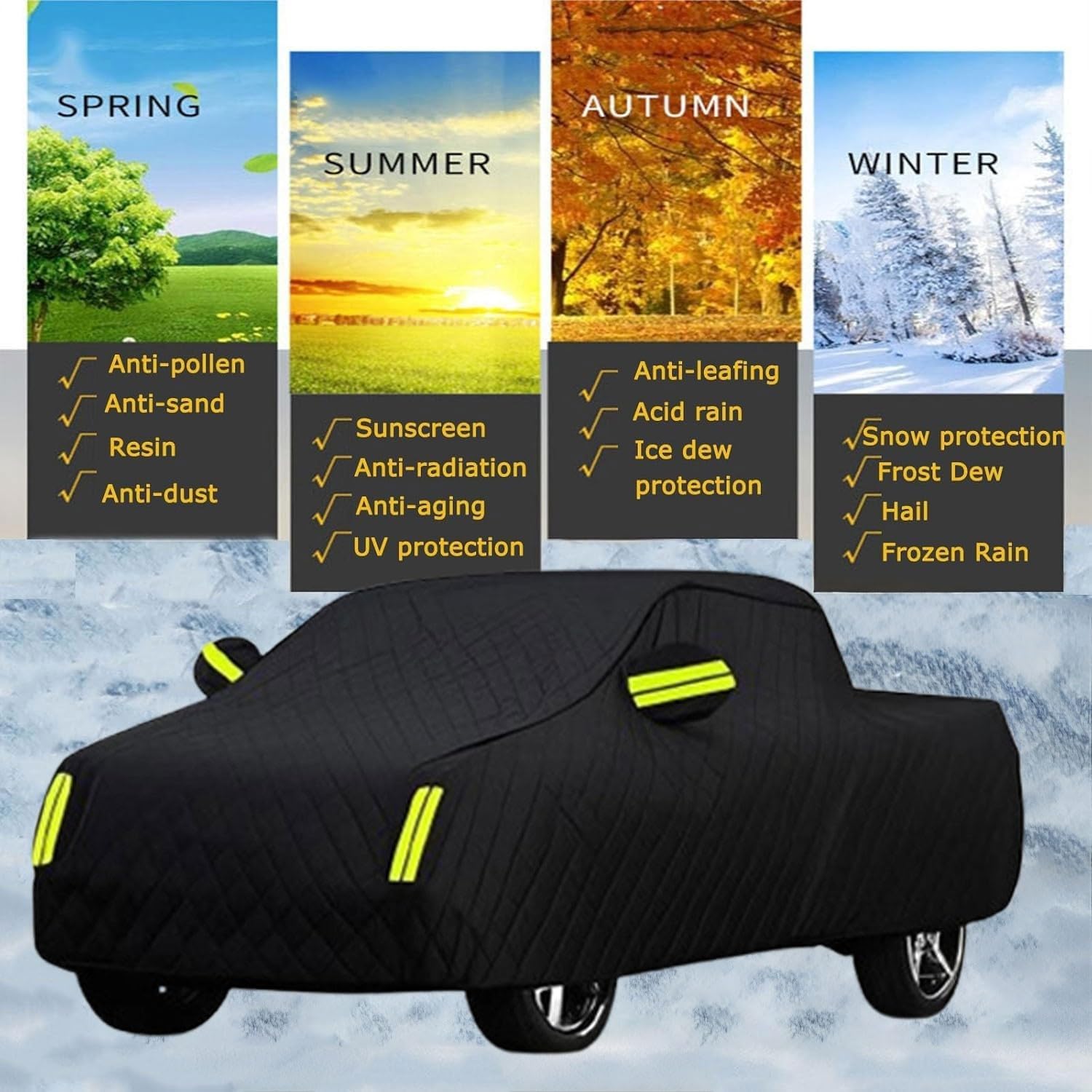 Hail Protector Car Cover Fit for Ram 1500 Crew Cab + 5.7 Anti-Hail Cover,Full Outdoor Hail Protection Cover All Weather,Hail Protector Truck Cover 581(228.9)/201 (79.4)/195 (76.9)