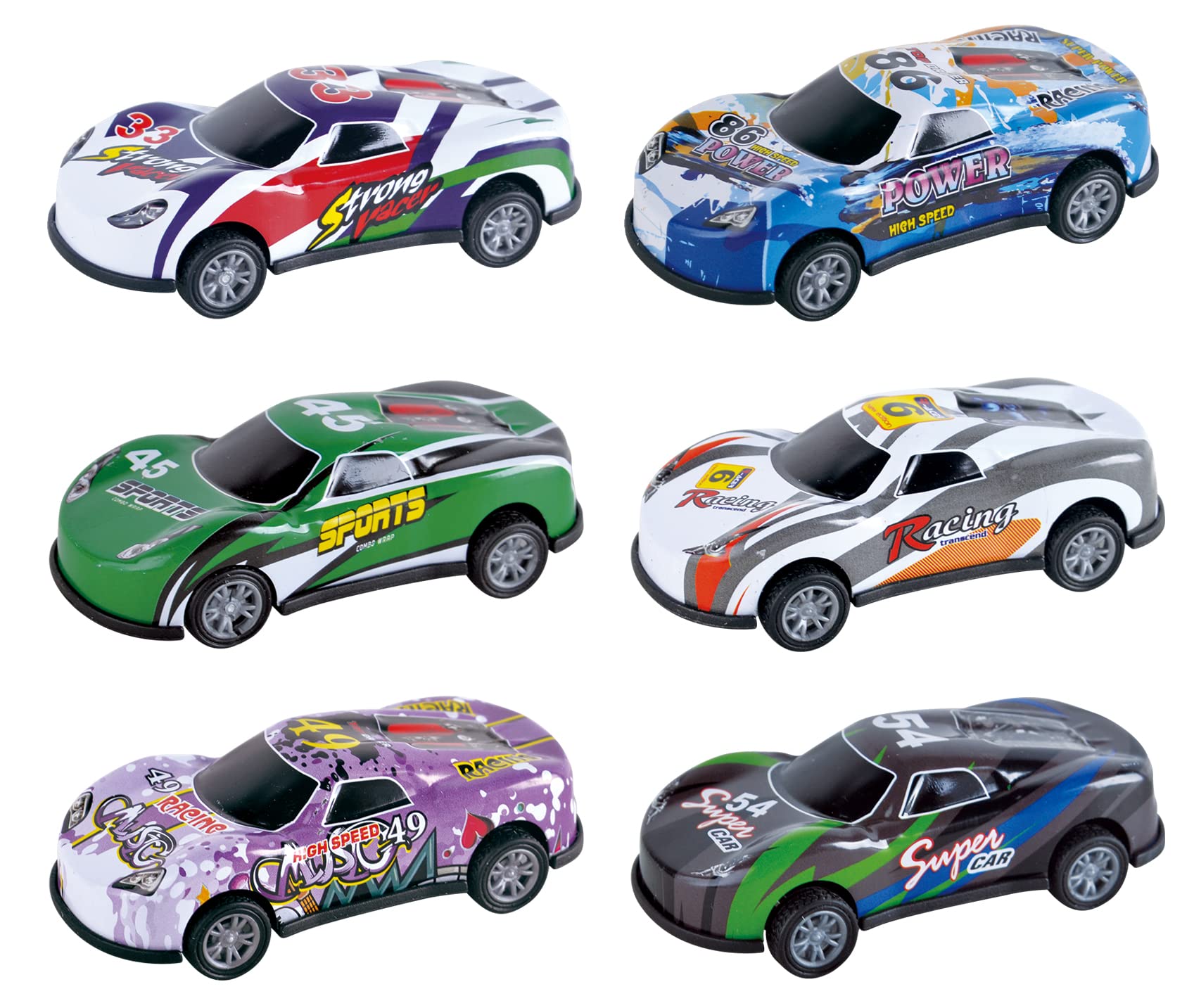 Vroom Pullback Graphic Car 8 Pieces
