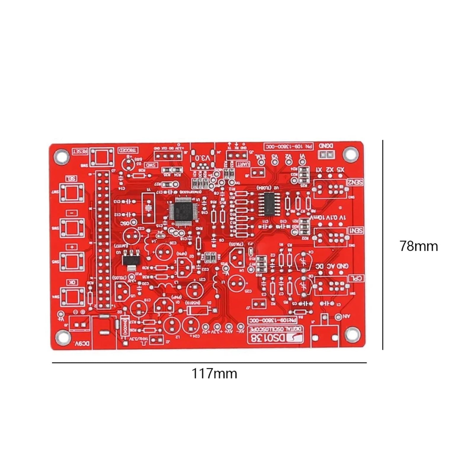 Oscilloscope numérique avec écran LCD TFT 2,4 Pouces, kit d'apprentissage électronique à Monter soi-même, 1Méch./s(Assembled)