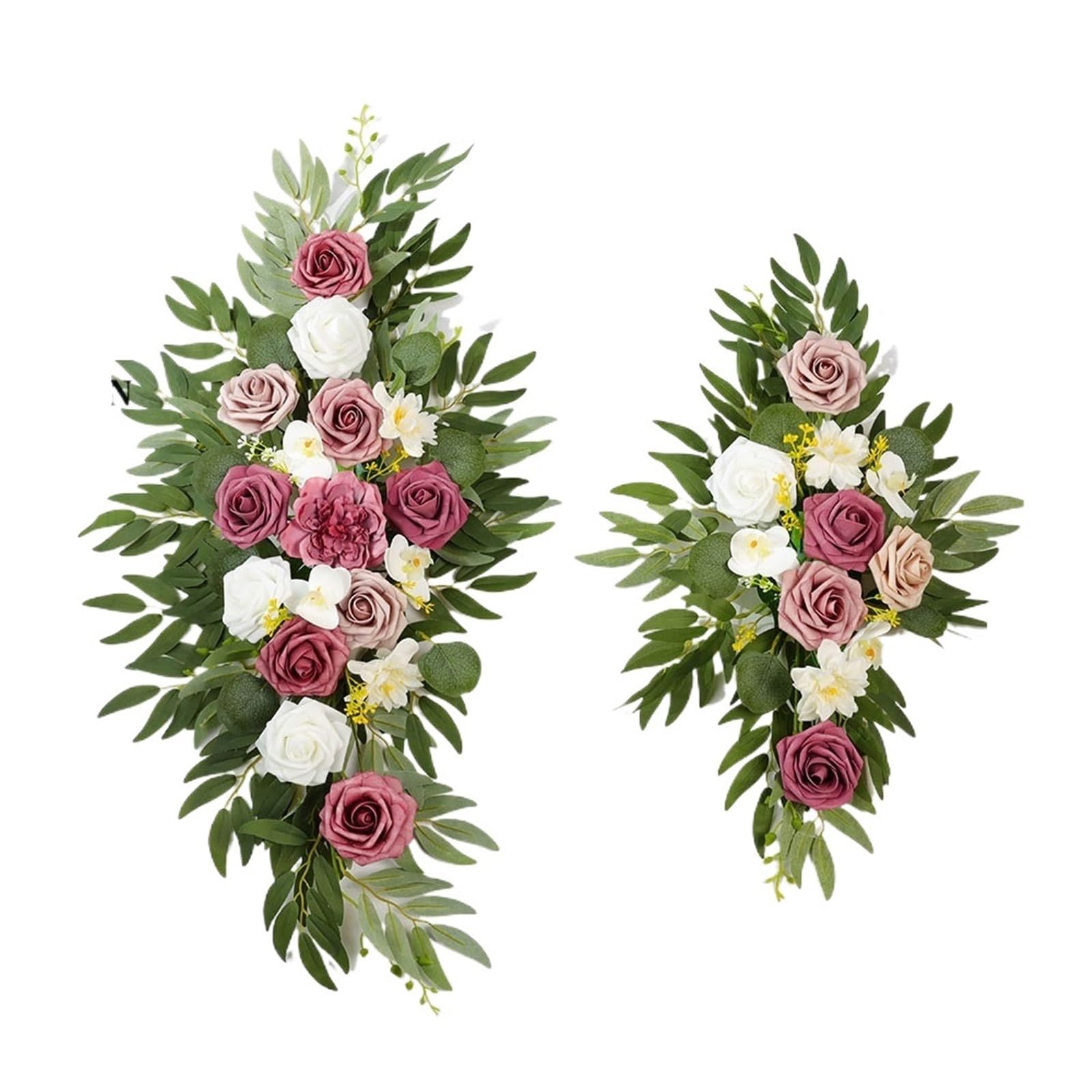 Zymjzbetic S8 Artificial Wedding Arch Flowers Kit Artificial Wedding Arch Flowers Kit Rose Garland Drapes For Decorations Welcome(S8)