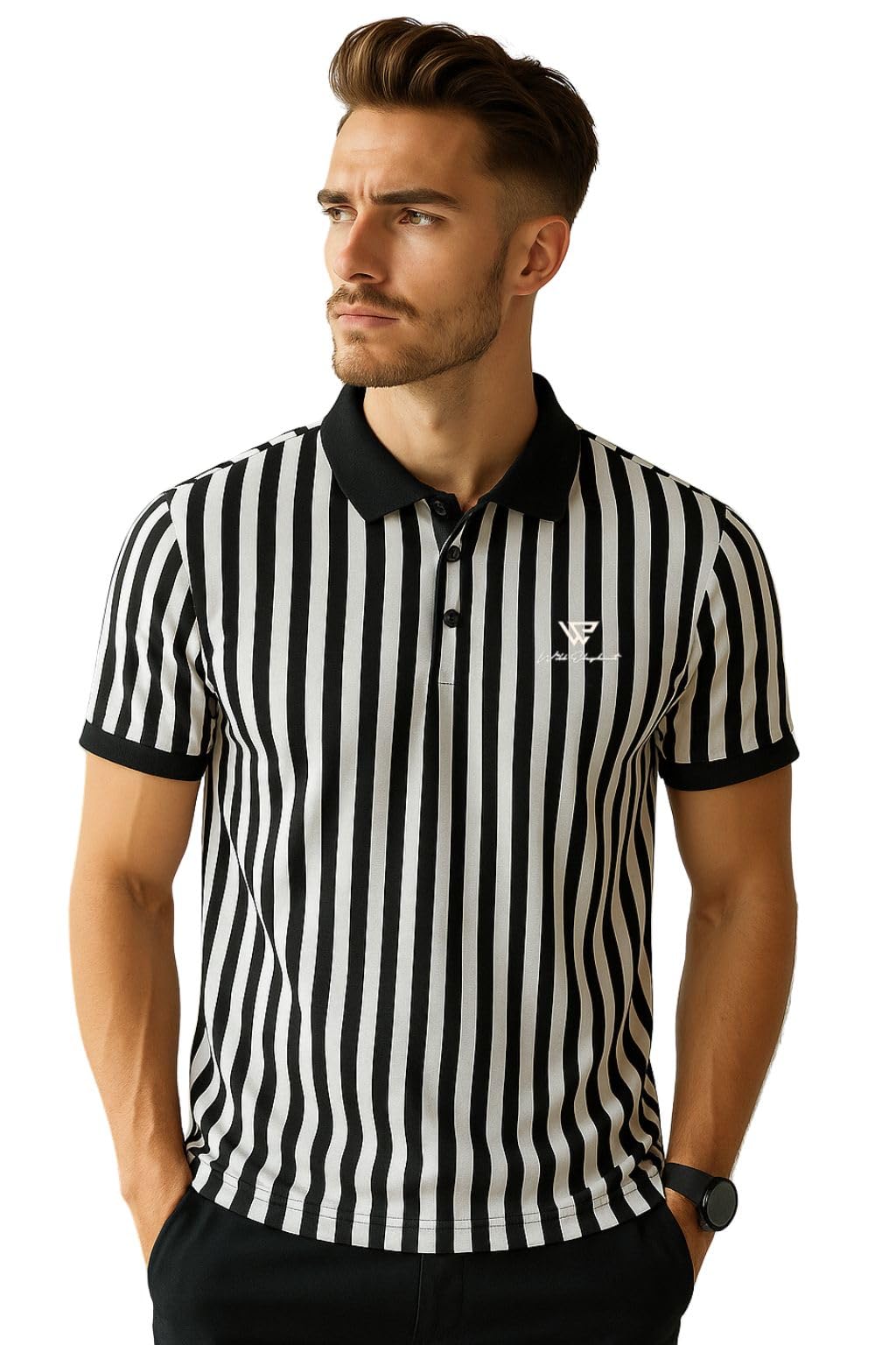 wild elephant Men's Polo Collar T-Shirt with Stripes | Polyester | Short Sleeves for Casual Wear | Regular Fit | Sports Wear-picture-10