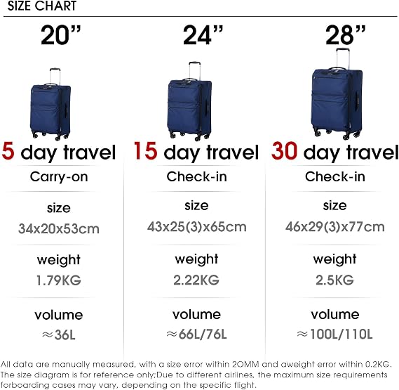 LIGHTGO 24 Softside Suitcase, Expandable, TSA Lock, Spinner Wheels | Water-resistant polyester softside case, expandable 66-76L at 2.22kg; ideal for week-long holidays & family trips