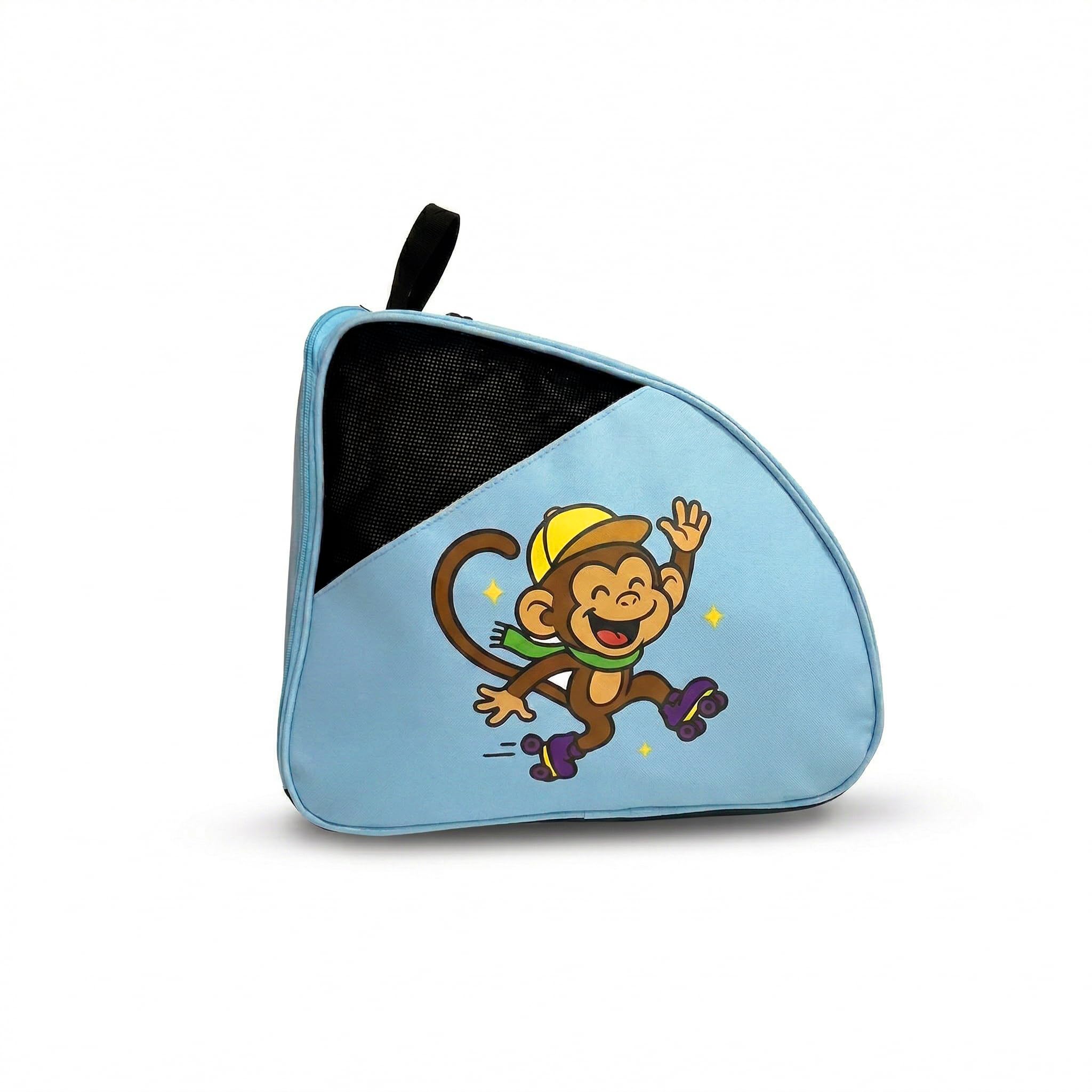 DOJA Barcelona Bolsa para Patines para Niños - Azul Mono - Correa Ajustable y Acolchada, Mochila Patines, Buena Capacidad para Equipamiento y Calcetines, Bolsa Niña y Niño, Material Resistente