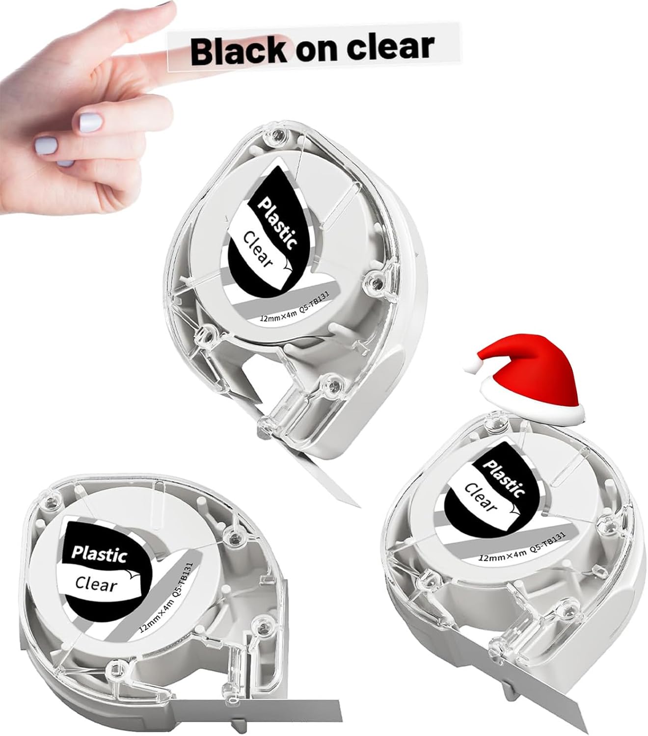 P12 Label Tape Refills Replacement for Dymo Letratag Refills, Compatible with Dymo Label Maker Refills 12mm x 4m Letratag Replacement for Letra Tag for LT100T LT100H QX50, EazeID 3-Pack