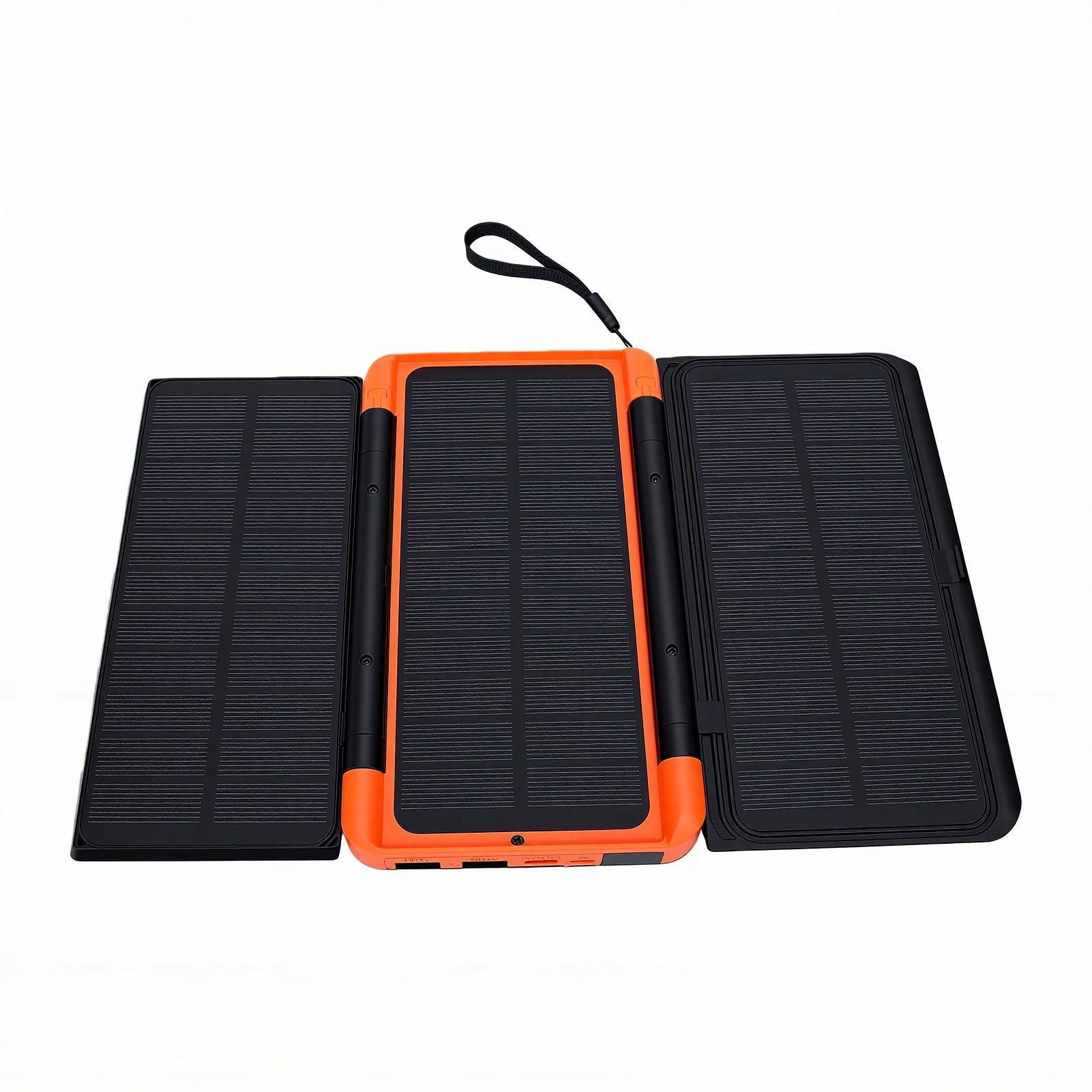 Garosa Power Bank Solare Portatile con 3 Pannelli Pieghevoli 10000mAh per Campeggio e attività All'aperto Arancione