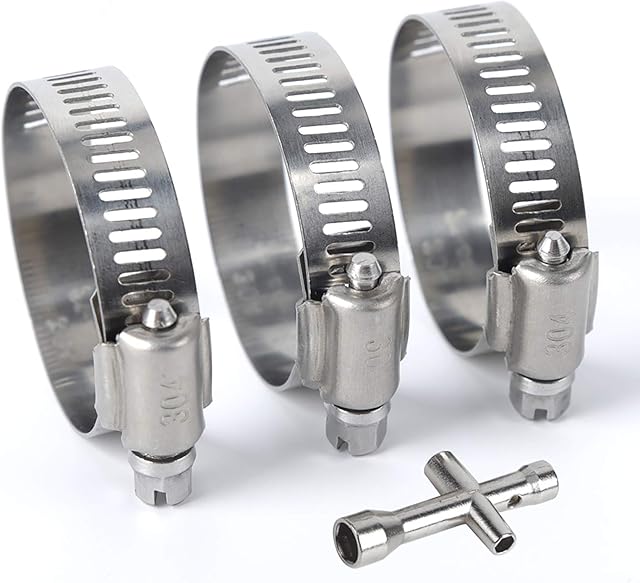 Rybtd Opaski Zaciskowe do Węży ze Stali Nierdzewnej Zestaw 10 szt. Regulowane 21-44mm Opaski zaciskowe do rur Opaska zaciskowa do węża Szerokość 12mm Opaska zaciskowa do węża