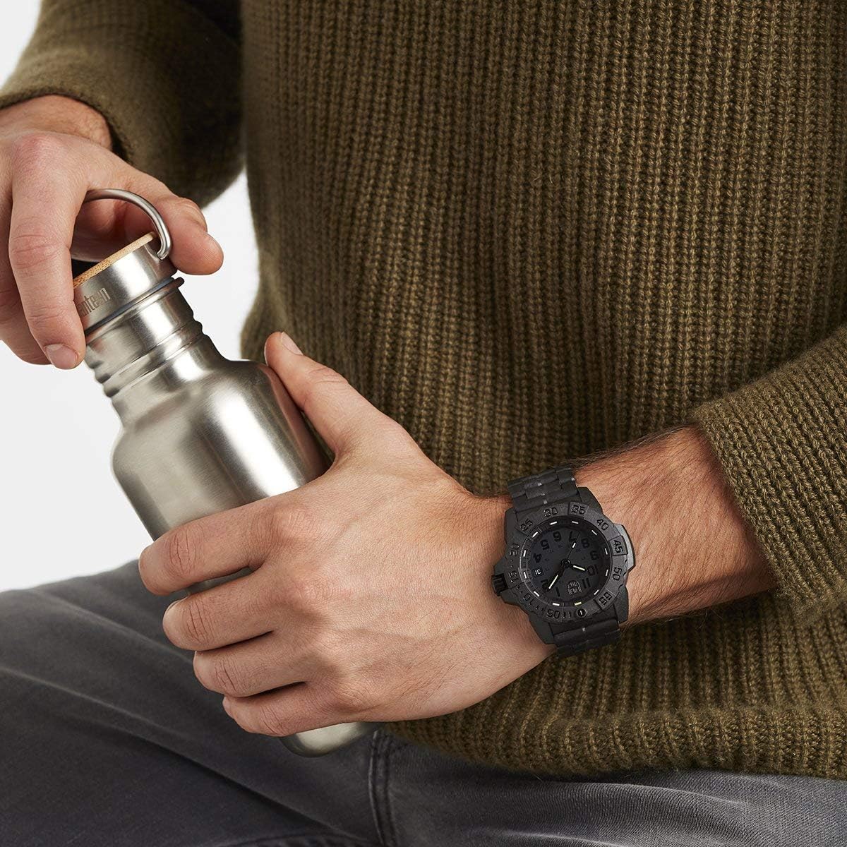 Luminox watch on a wrist