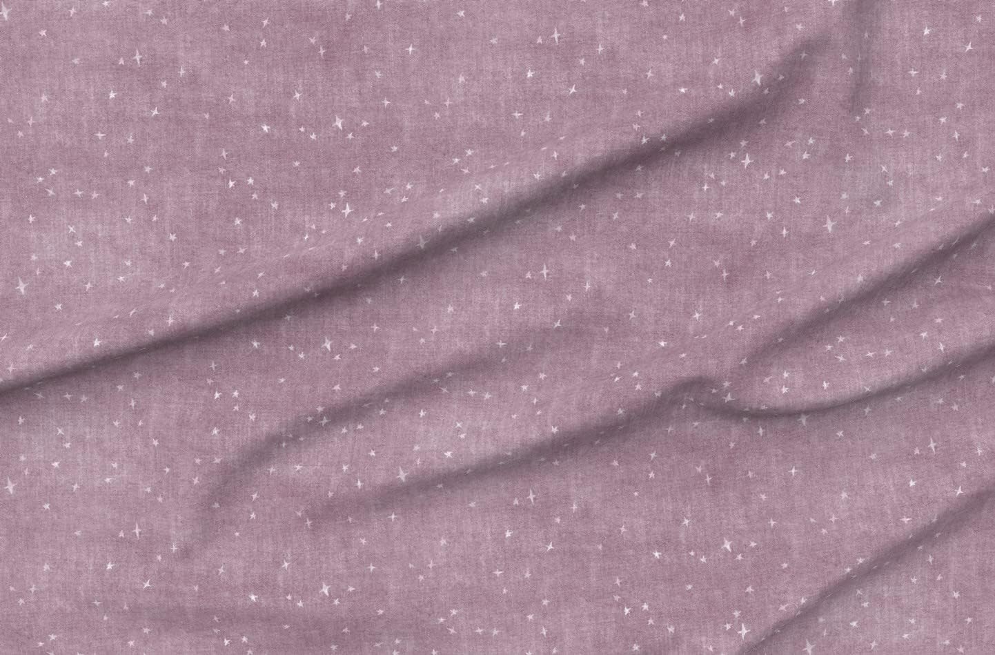 Spoonflower Fabric - Stars Kids Lilac Twilight Starry Bedding Camping Adventure Printed on Petal Cotton Fabric Fat Quarter - Sewing Quilting Apparel Crafts Decor