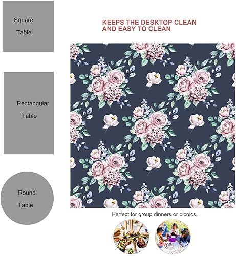 Miniatura 8 de Nostalgic Moon Mantel para mesa rectangular pequeña mesa de picnic impermeable a prueba de polvo, 30 x 30 pulgadas